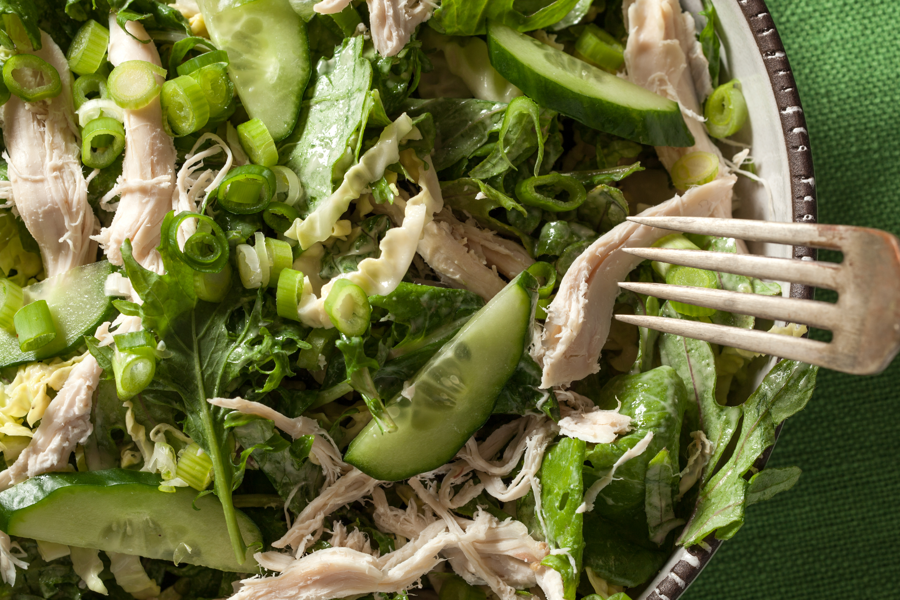 Chicken and Greens Salad with Tahini Dressing Recipe - Chowhound
