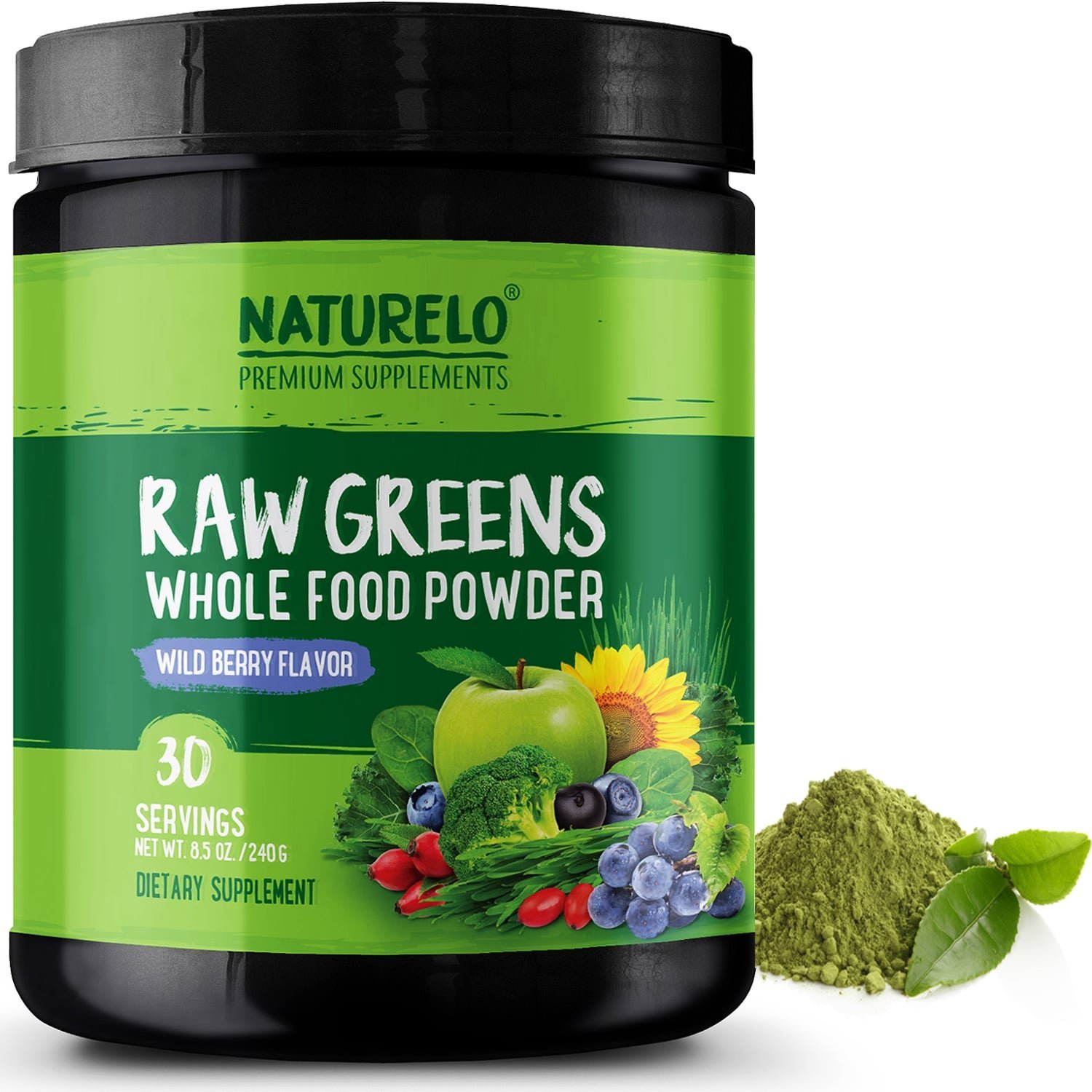 Amazon.com: NATURELO Raw Greens Superfood Powder - Best Supplement ...