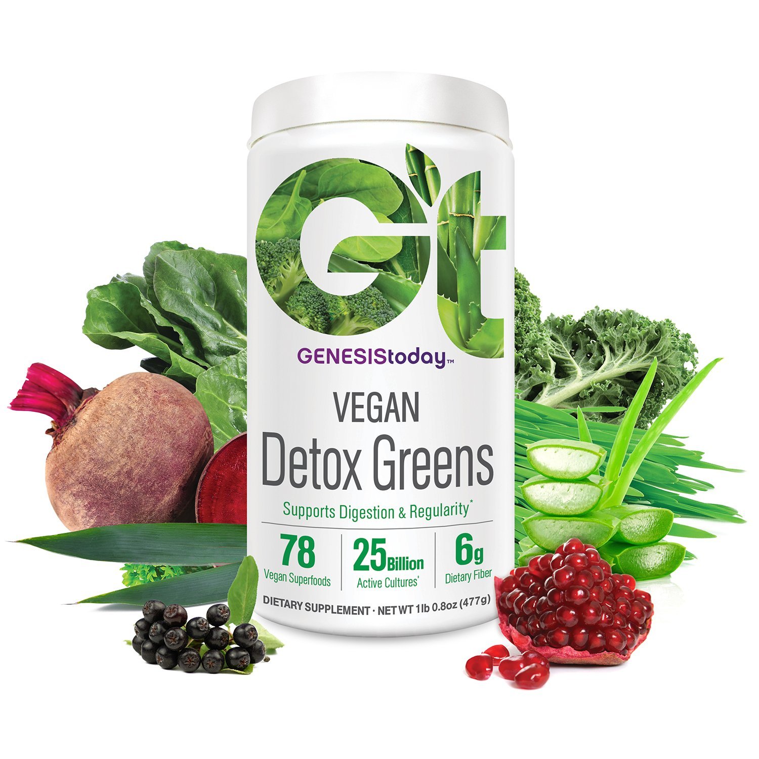 Amazon.com: Genesis Nutrition Today Detox Greens Canister, 1lb 0.8 ...