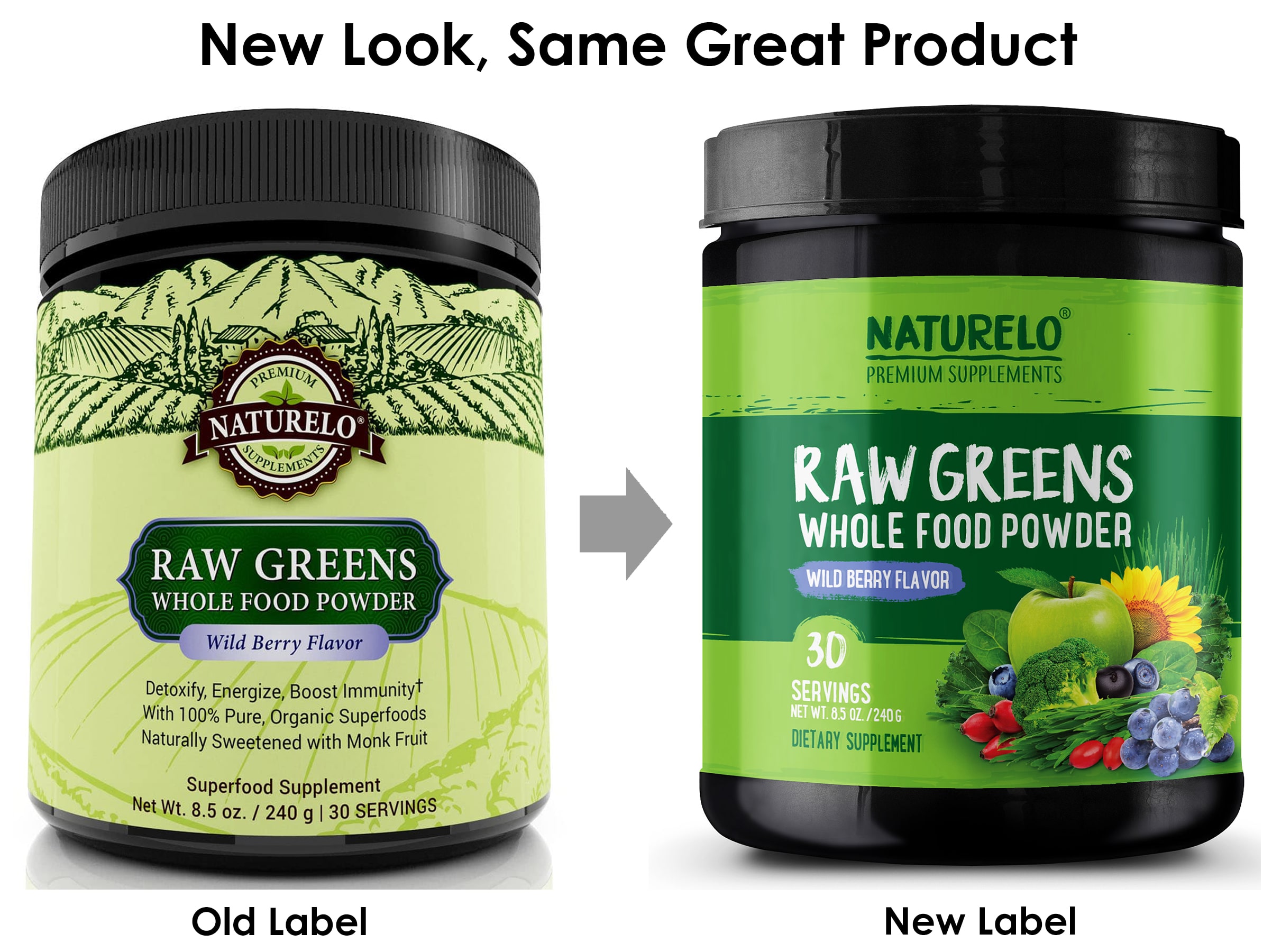 Raw Greens SuperFood Powder – 30 Day Supply – NATURELO Premium ...