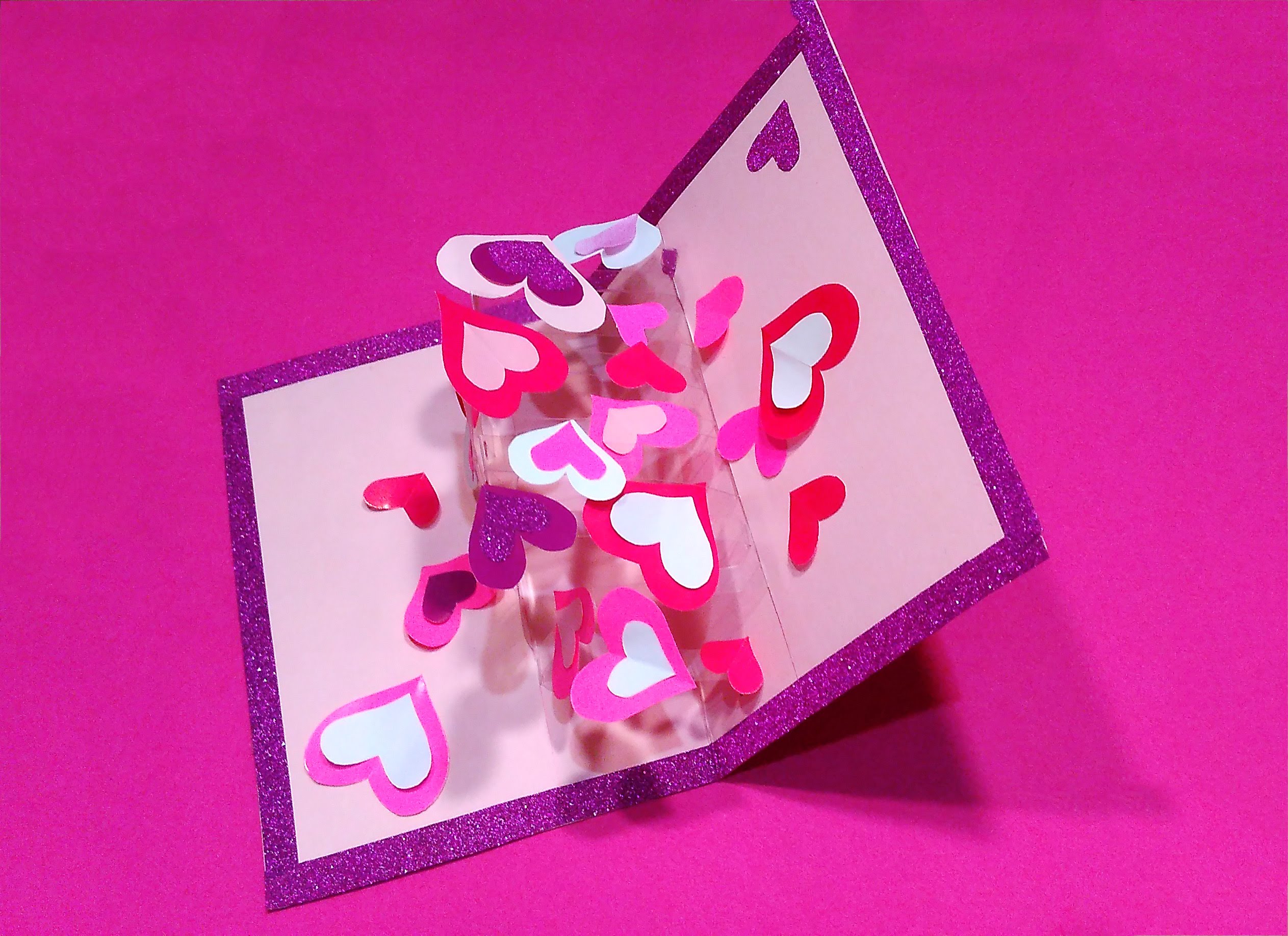 Valentine's greeting card with hearts (transparent acetate). DIY Pop ...