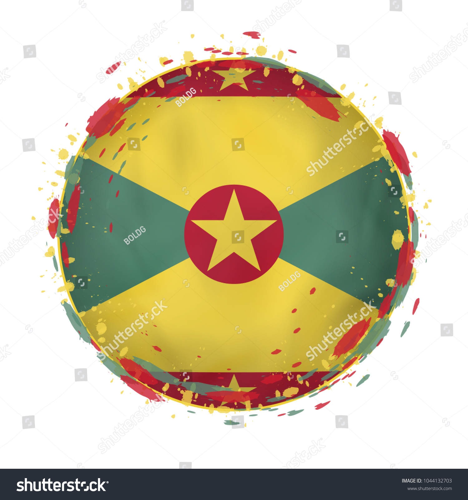 Round Grunge Flag Grenada Splashes Flag Stock Vector HD (Royalty ...