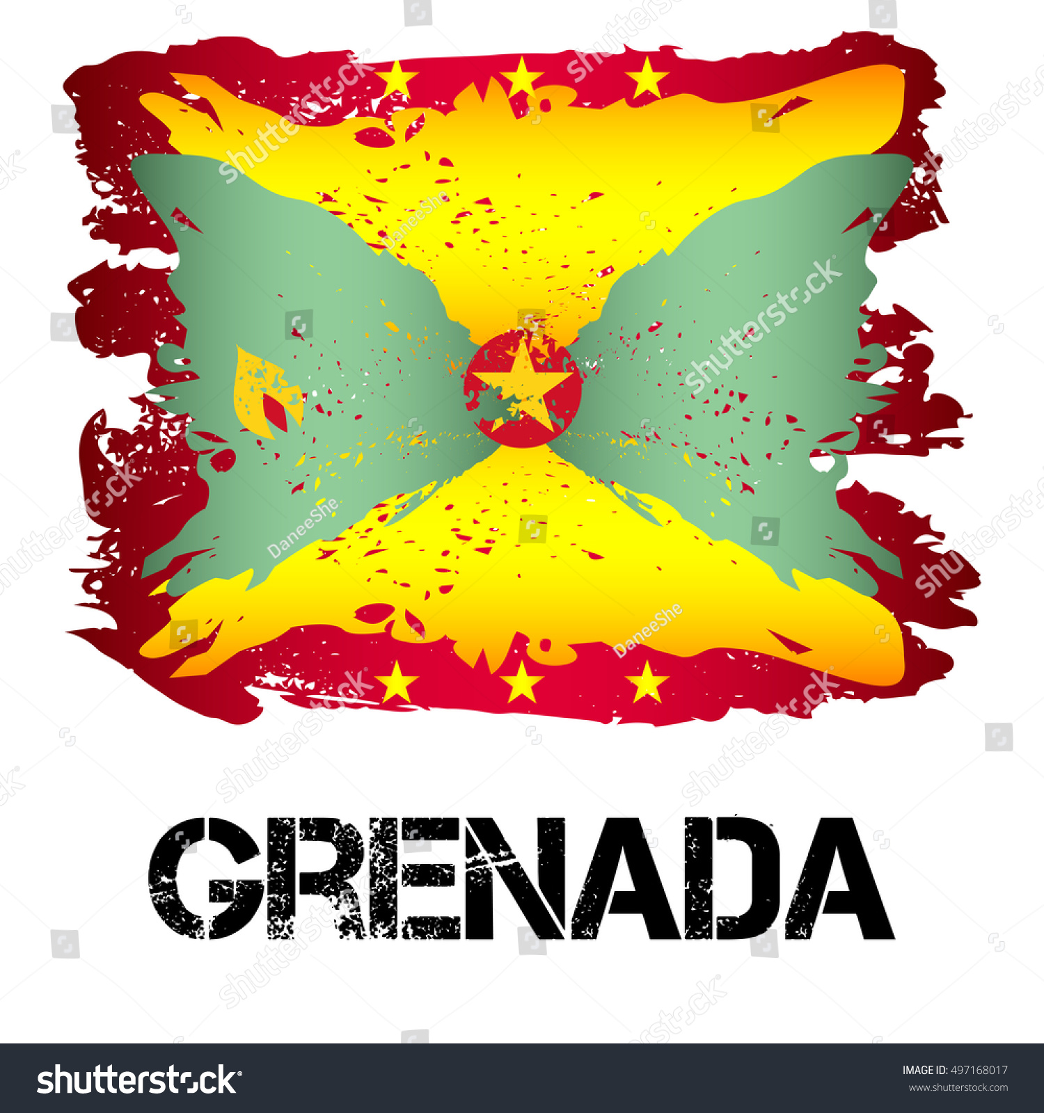 Flag Grenada Brush Strokes Grunge Style Stock Vector 497168017 ...