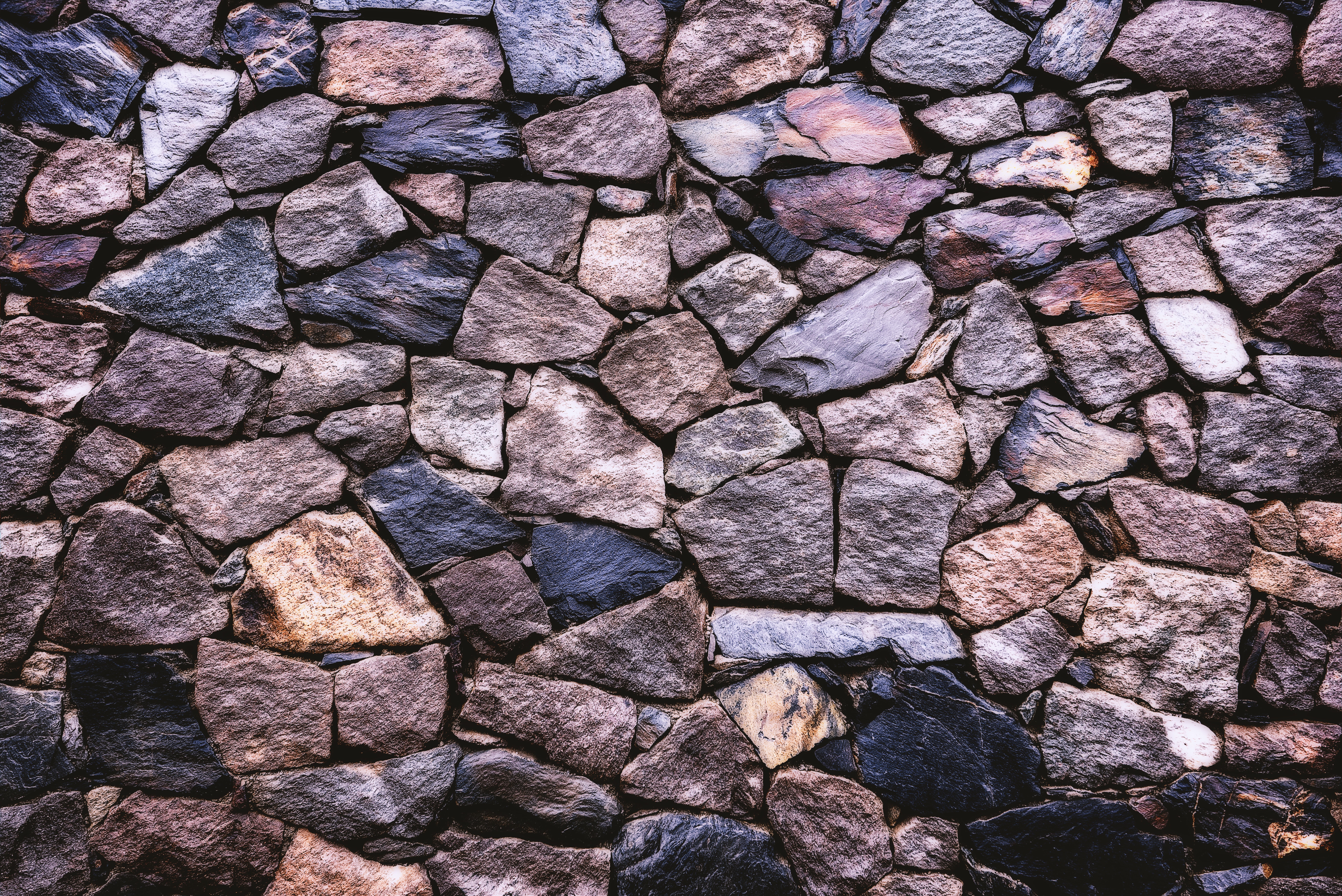 Grey and brown brick wall photo