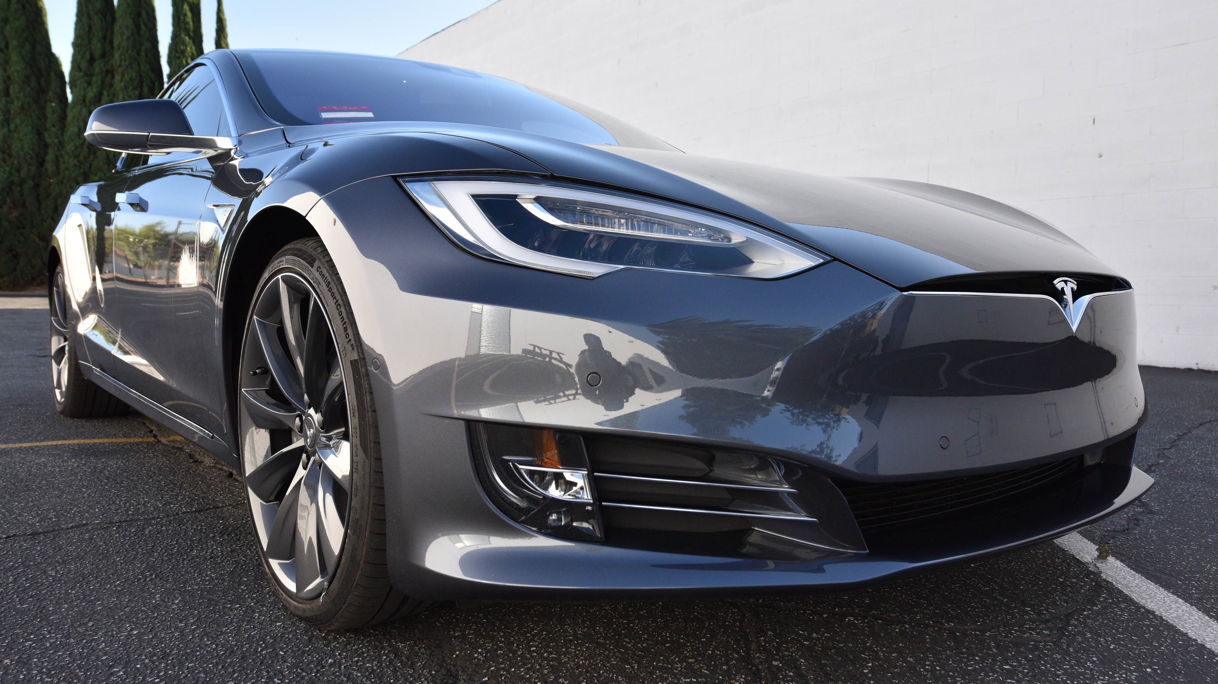 FUTURISTIC METALLIC GREY 2016 Tesla Model CLEAR BRA PAINT PROTECTION ...