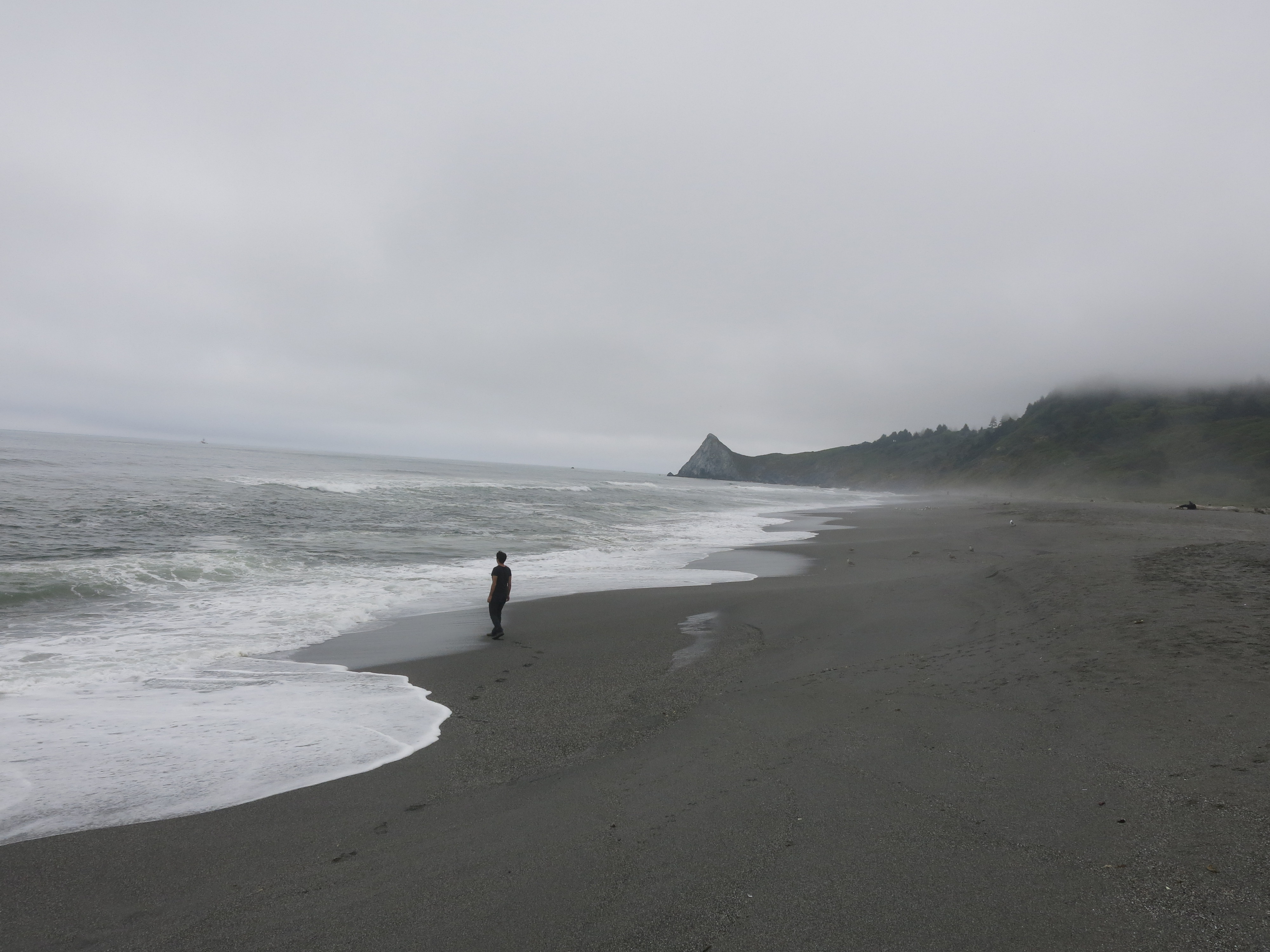 File:Foggy misty grey beach at the northern end of patrick's point ...