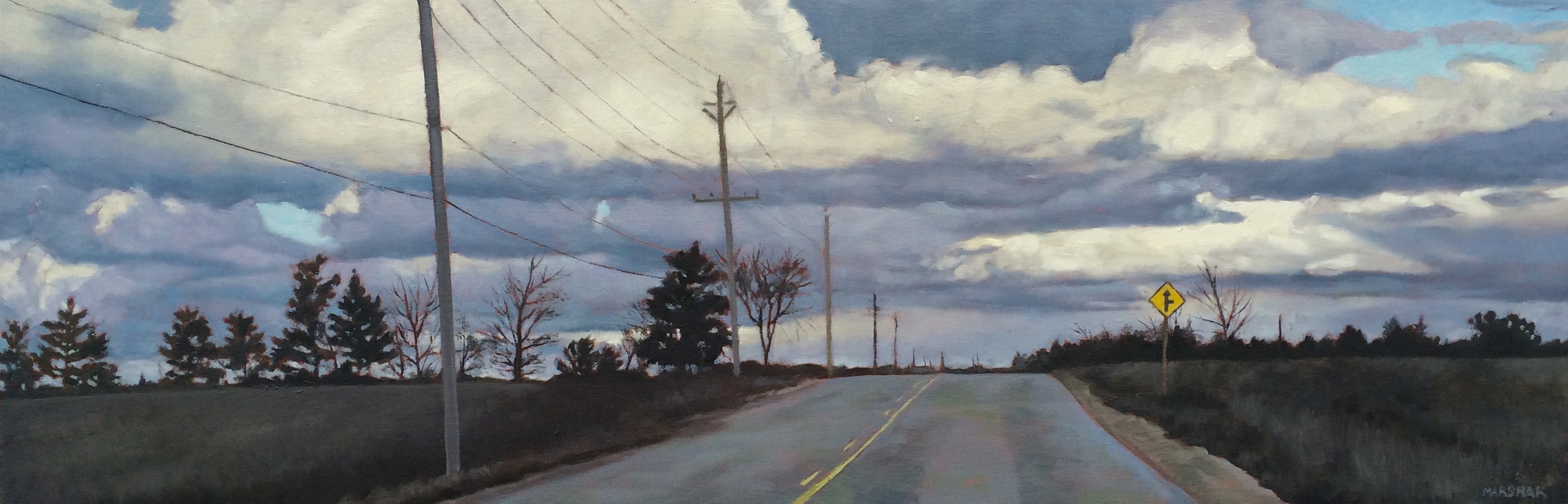 Two paintings of roads - David Marshak