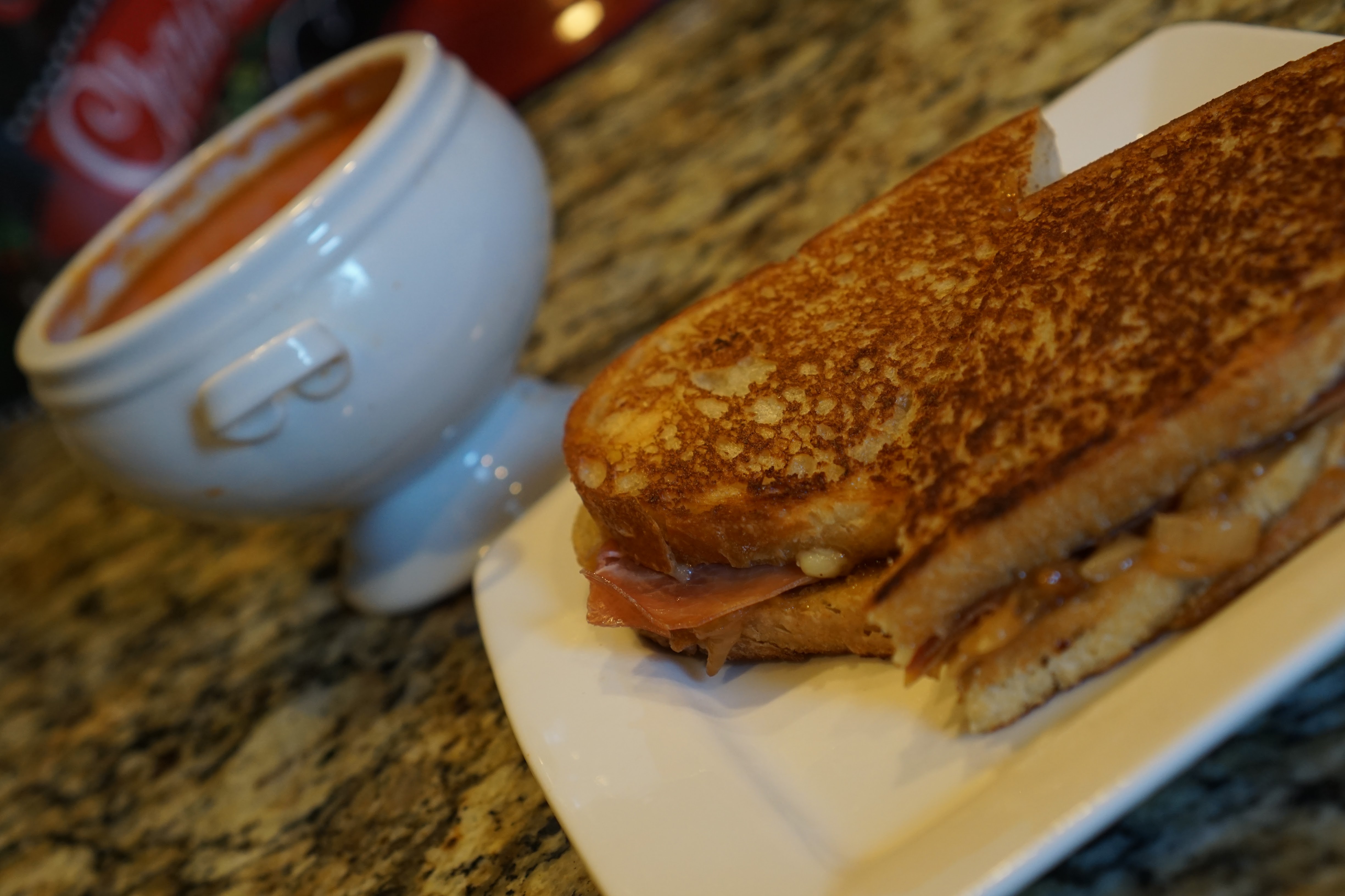 Grilled cheese and tomato soup photo
