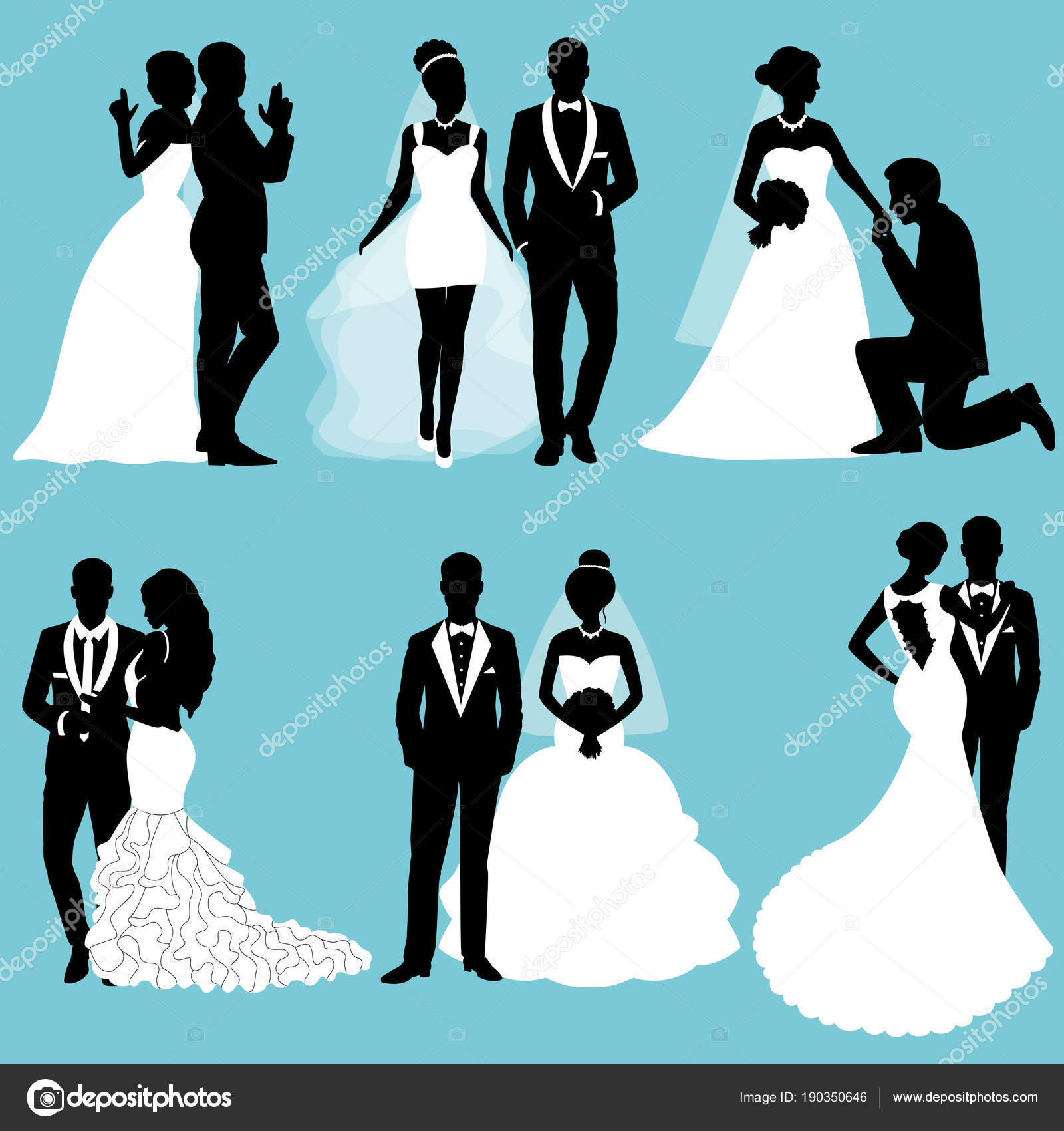 The bride and groom. Set. Collection. — Stock Vector ...