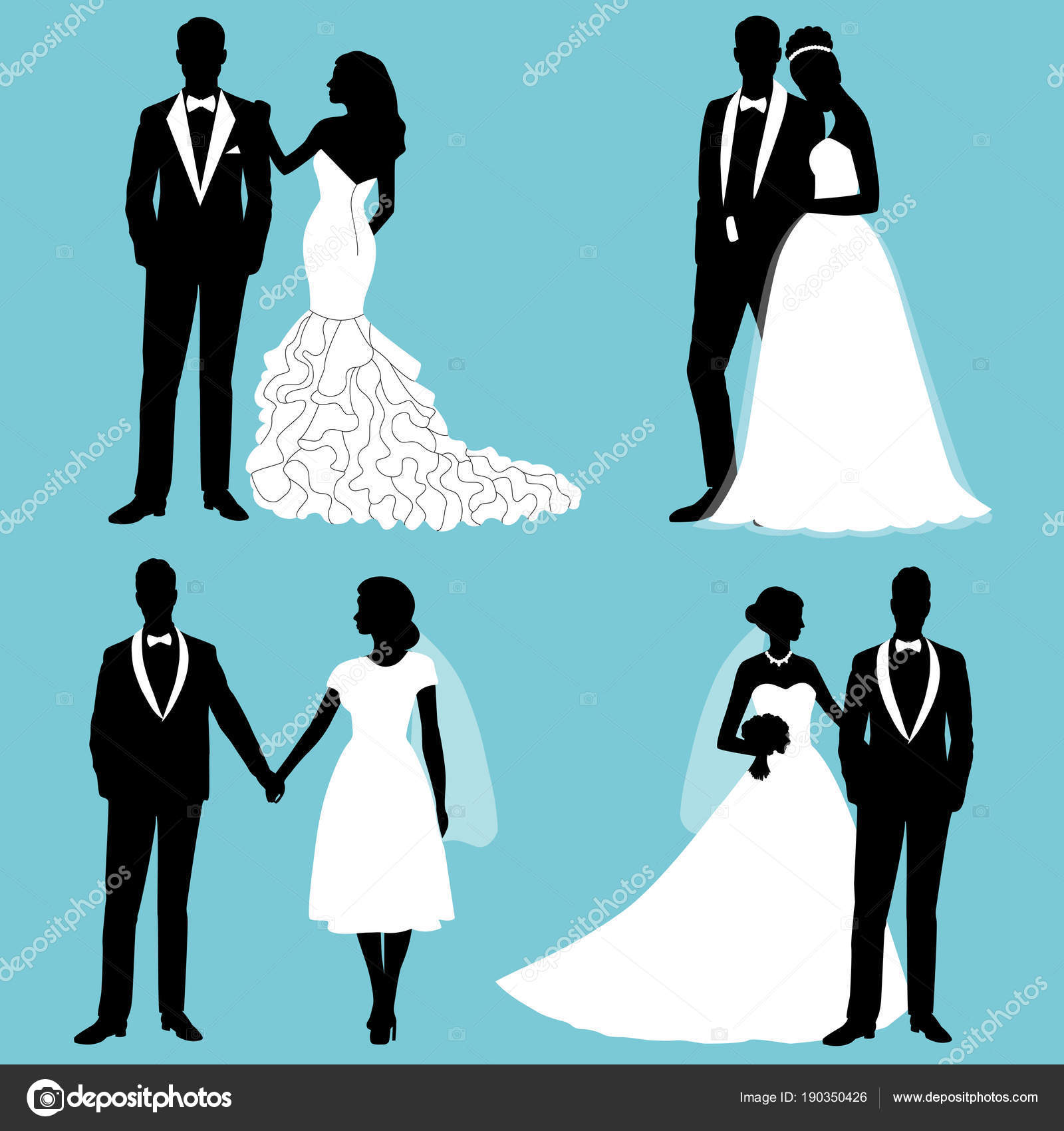 The bride and groom. Set. Collection. — Stock Vector ...