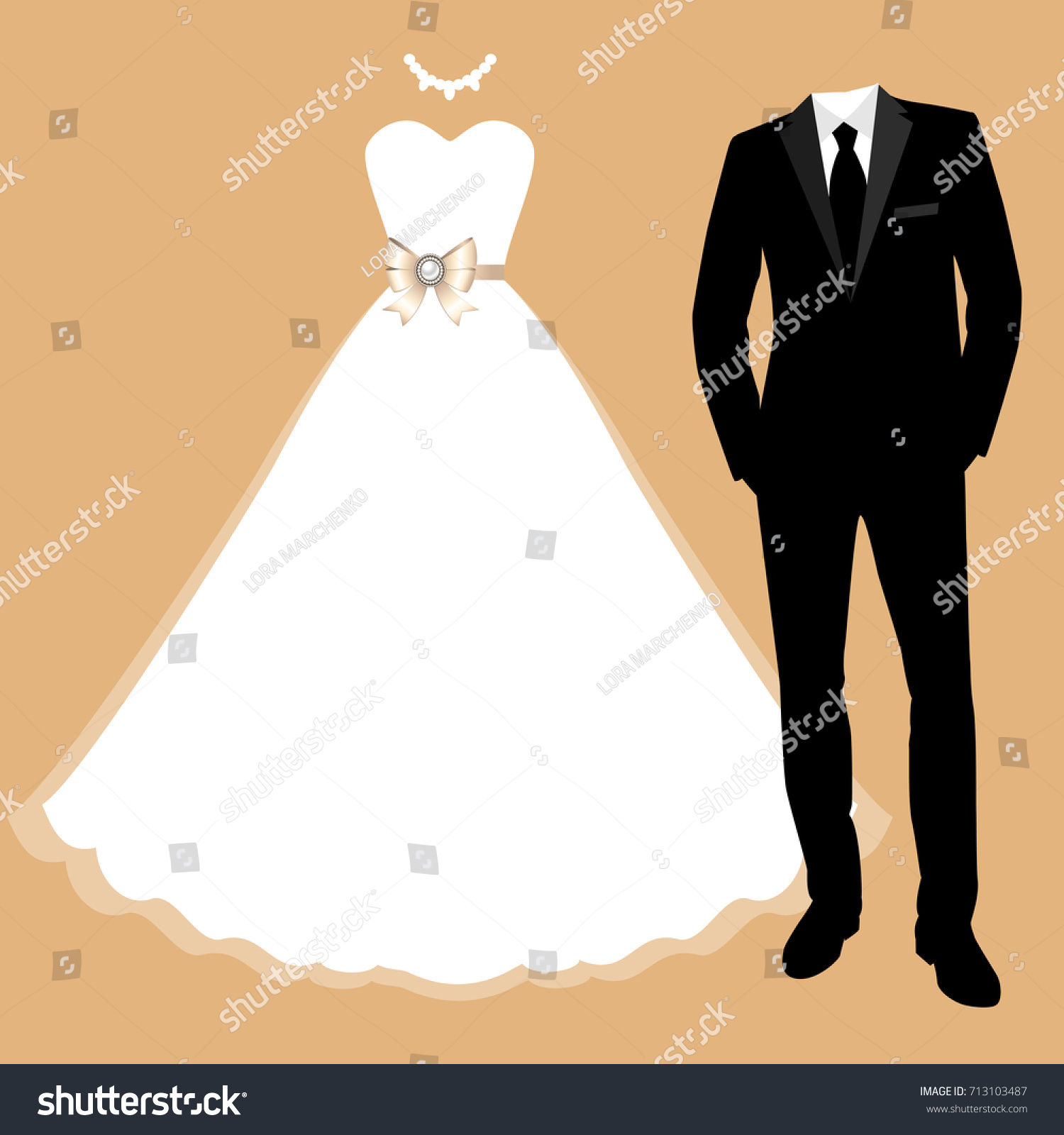 Wedding Card Clothes Bride Groom Wedding Stock Vector 713103487 ...