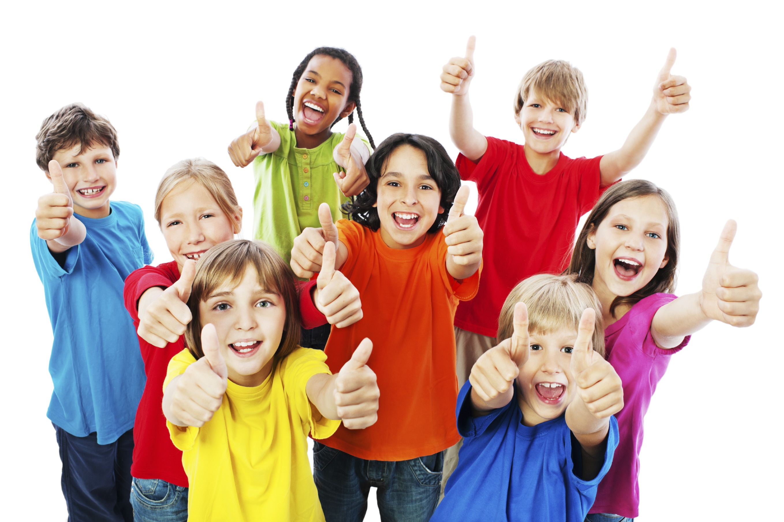 Group of kids with thumbs up. - Teach Middle East Magazine
