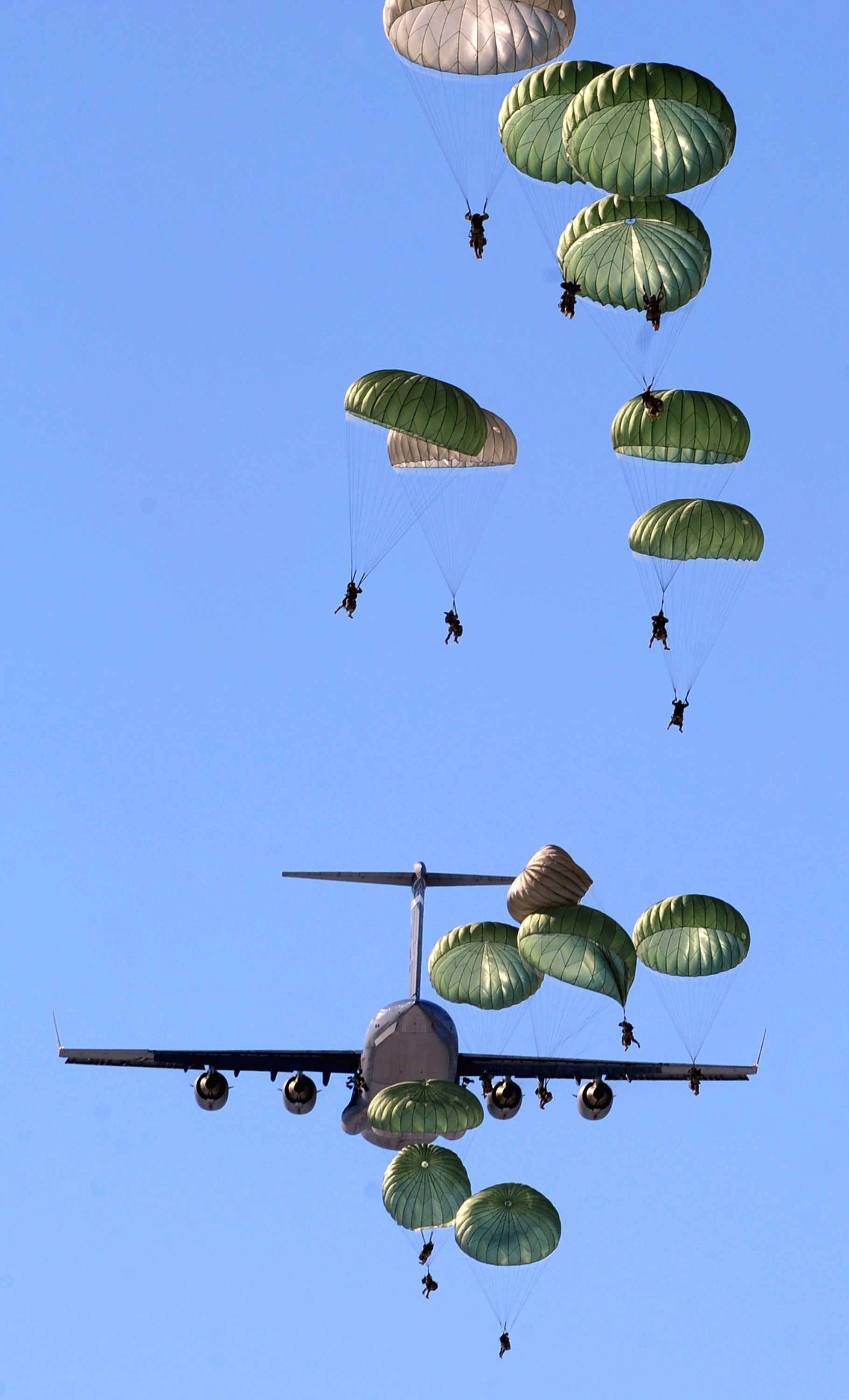 Group of parachuters photo