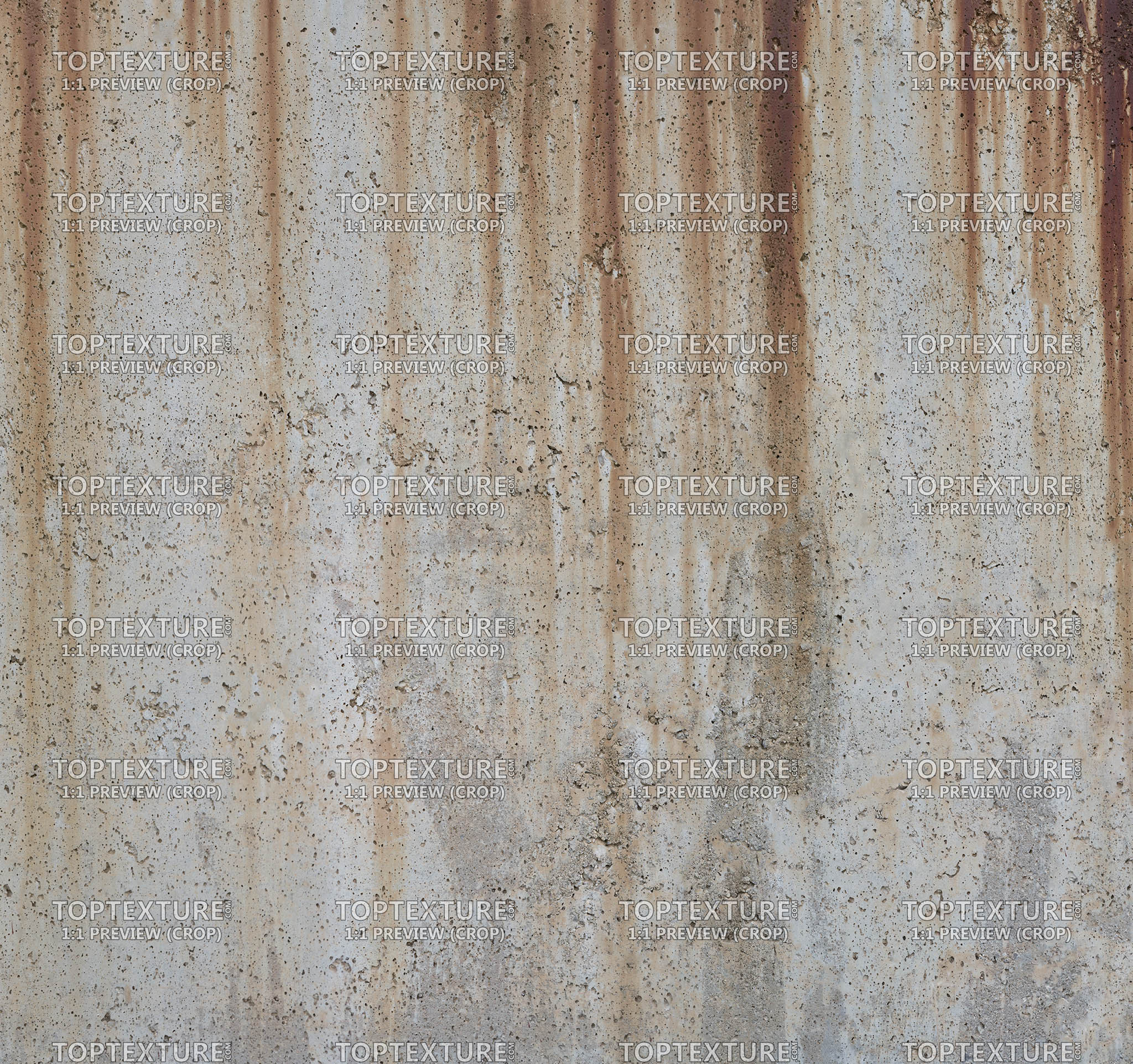 Rusty Leaking Grunge on Flat Concrete Wall - Top Texture