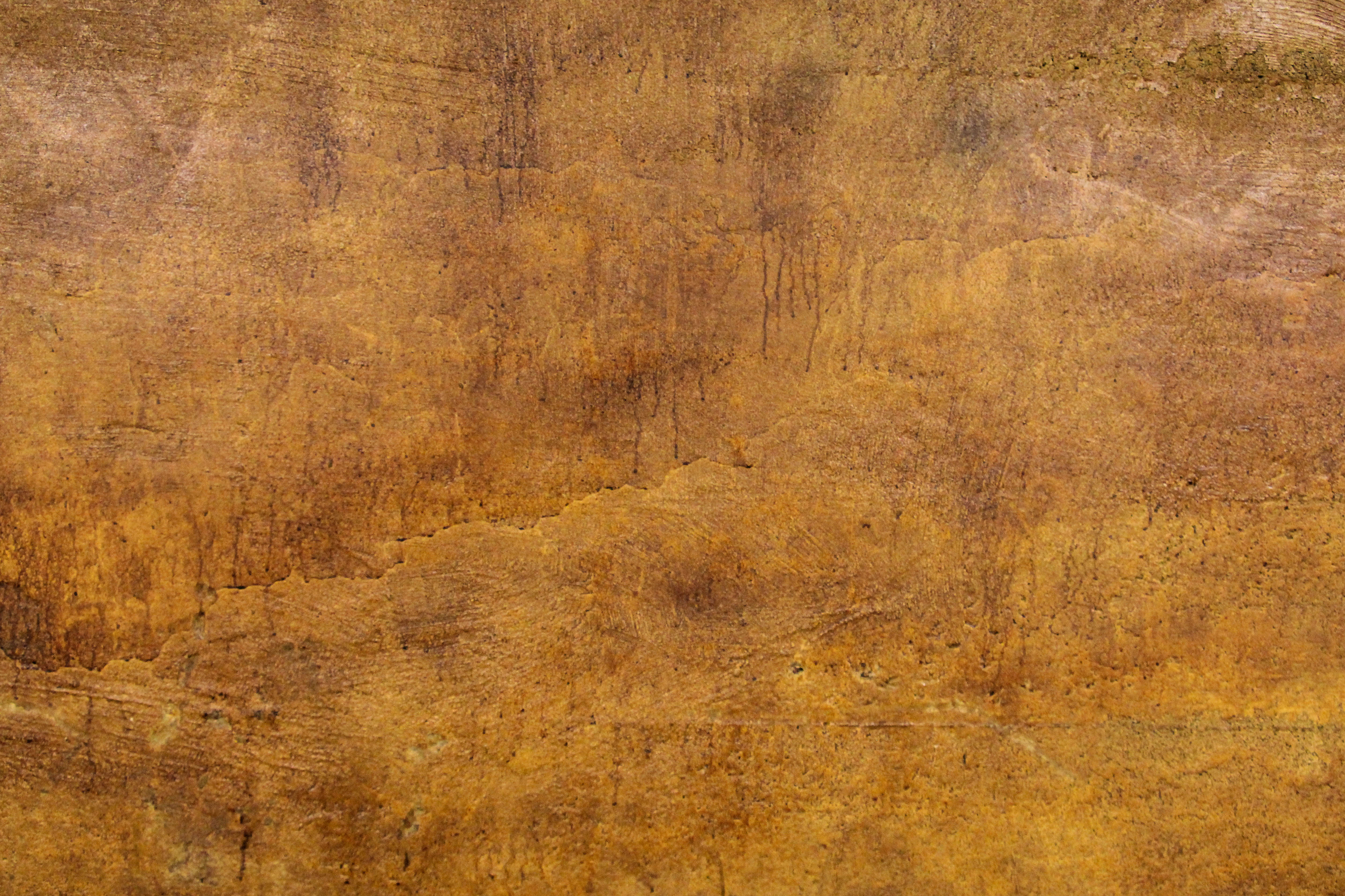 grunge texture dripping stained concrete wall orange brown wallpaper ...