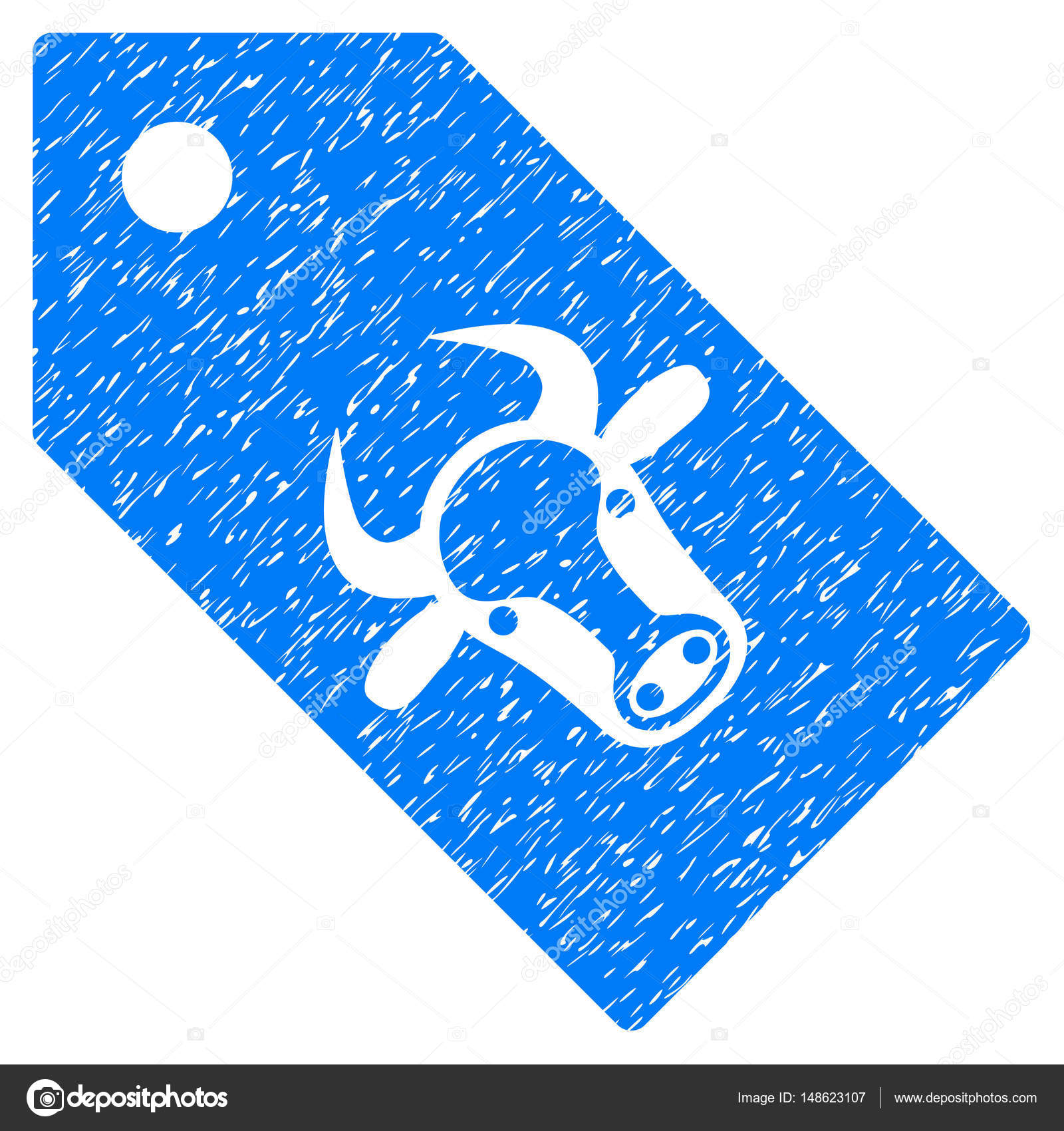 Bull Tag Icon Grunge Watermark — Stock Vector © ahasoft #148623107