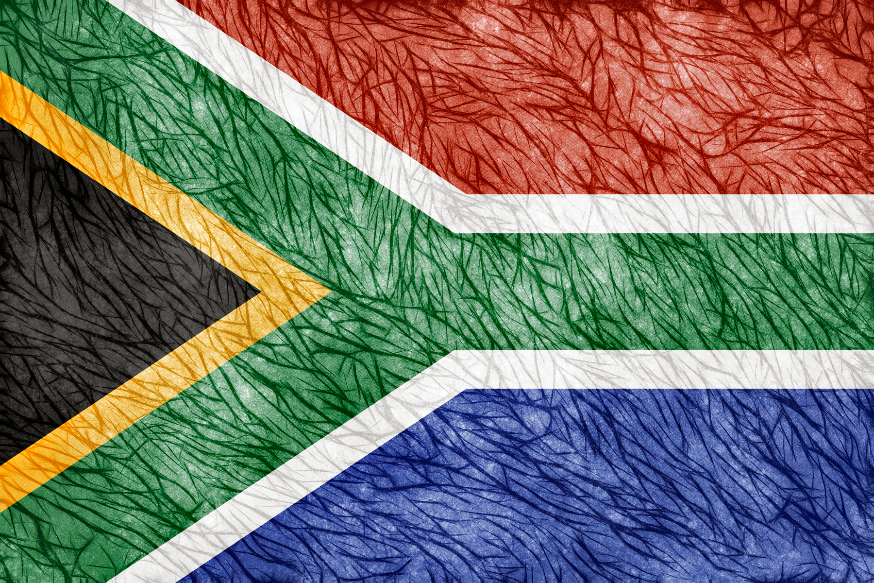 Grunge threaded flag - south africa photo