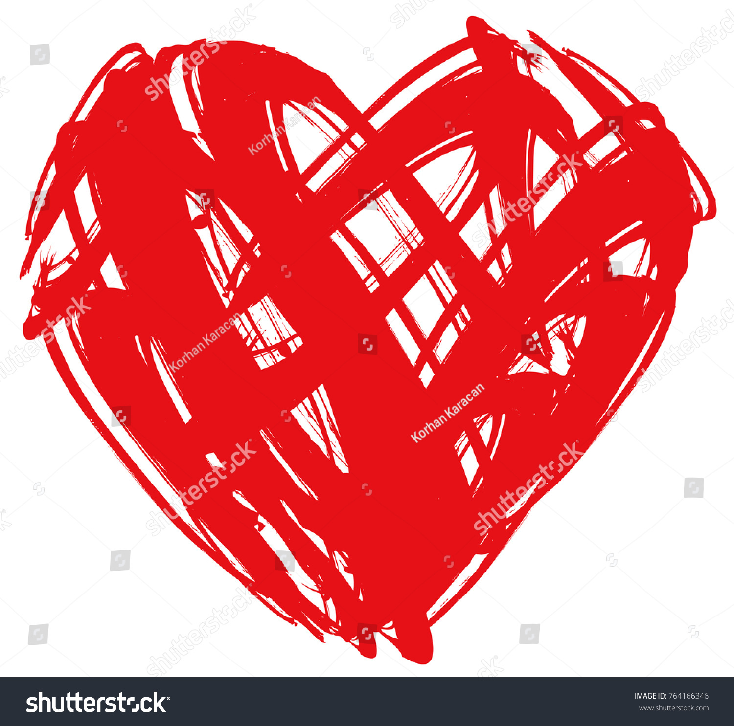 Red Grungy Heart Stock Vector 764166346 - Shutterstock