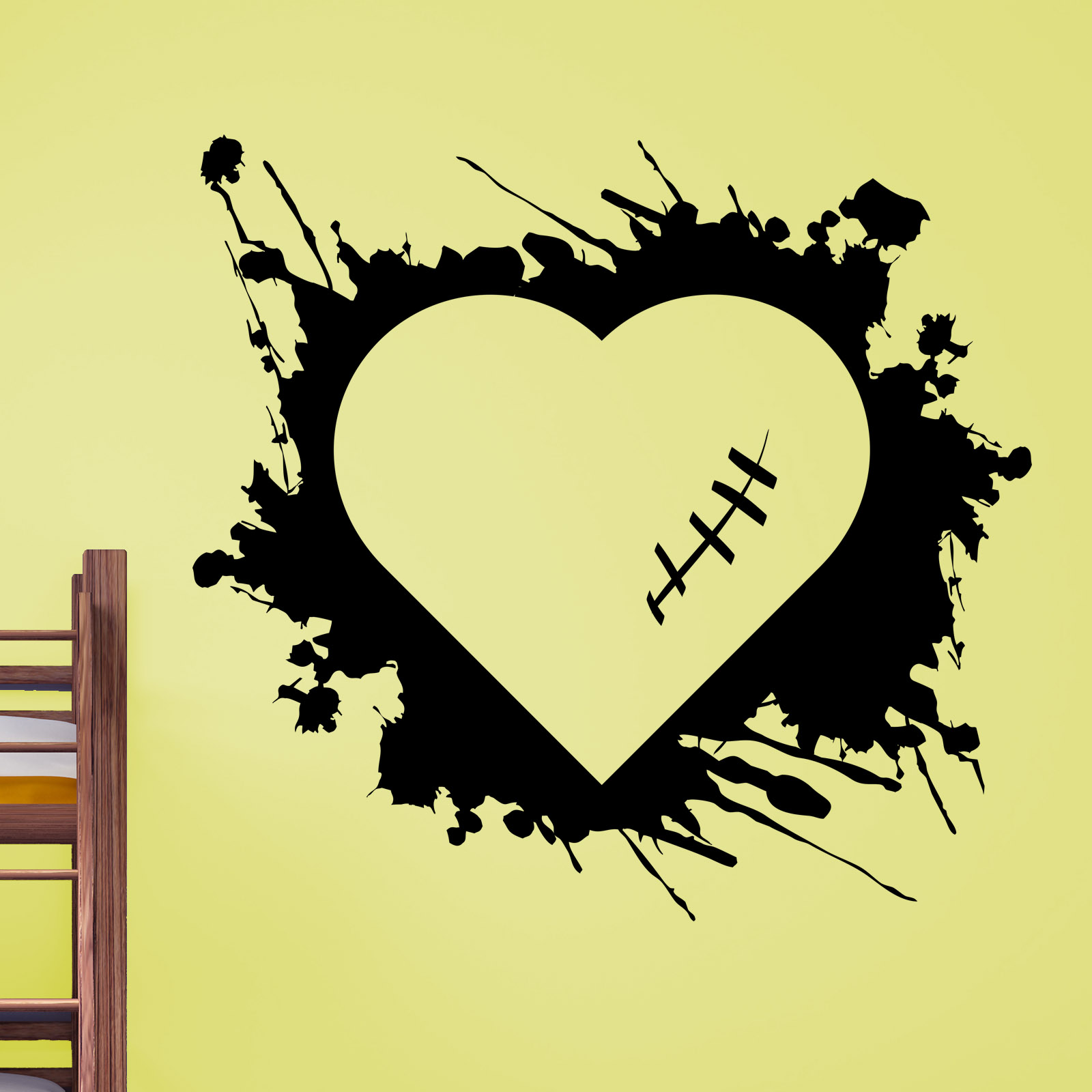 Grungy Scarred Love Heart Wall Sticker - World of Wall Stickers