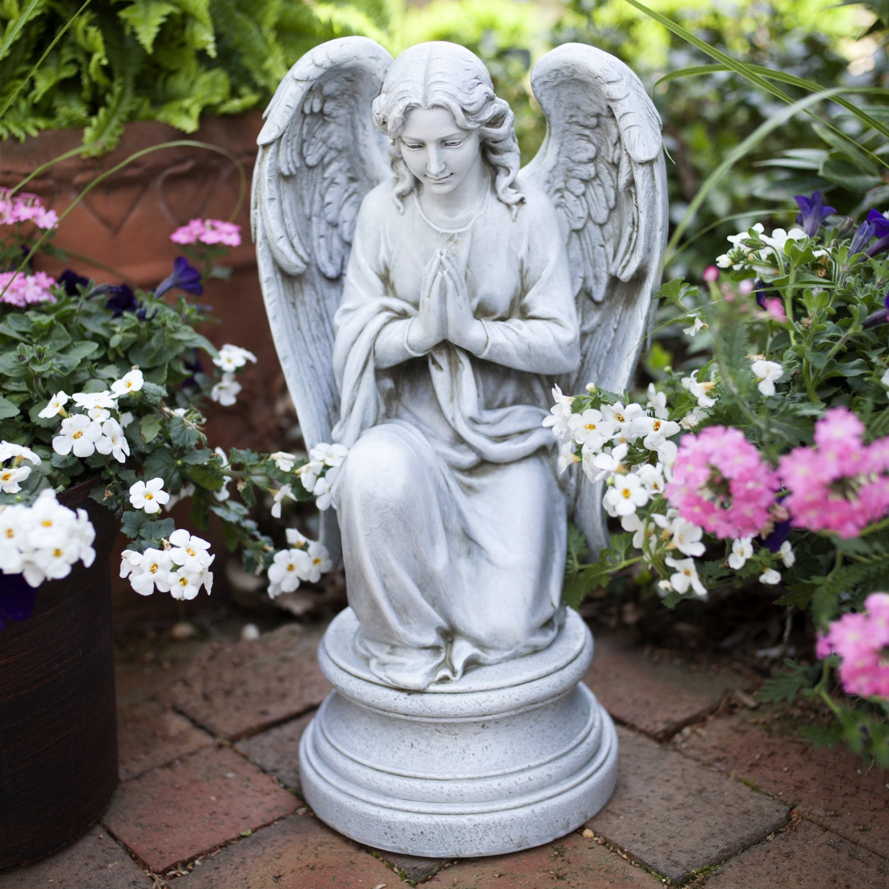 Kneeling/Praying Guardian Angel Outdoor Statue ( Garden Angels #7 ...