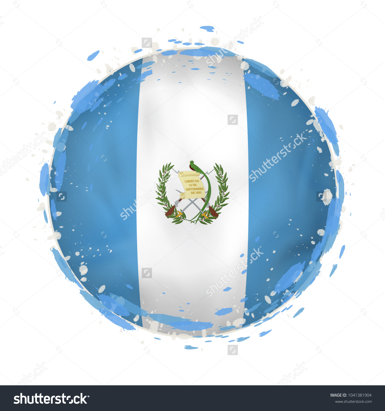 Round Grunge Flag Guatemala Splashes Flag Stock Vector 1041381904 ...