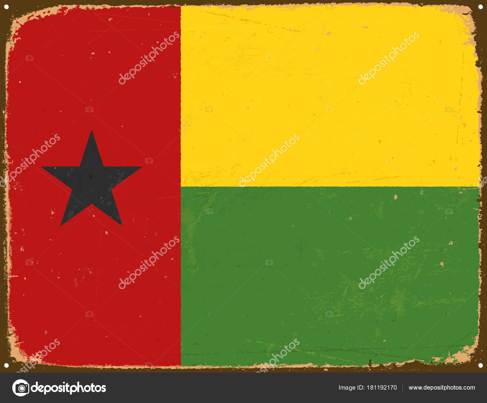 Vintage Metal Sign - Guinea-Bissau Flag - Vector EPS10 — Stock ...