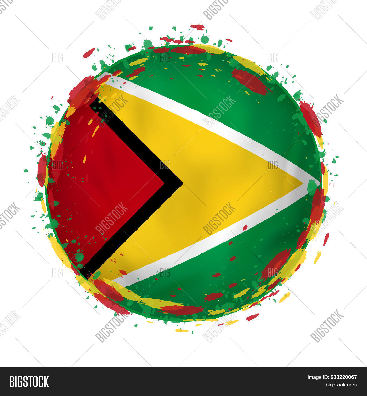 Round Grunge Flag Guyana Splashes Vector & Photo | Bigstock