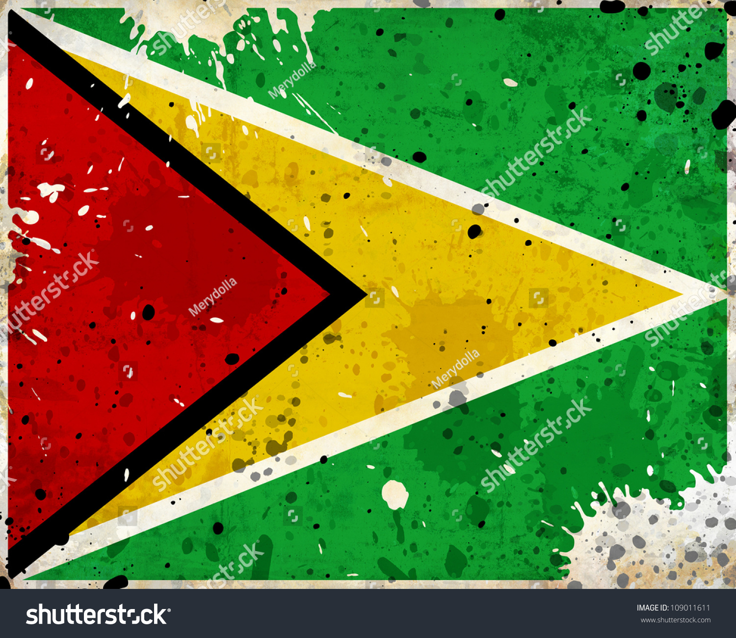 Grunge Guyana Flag Stains Flag Series Stock Photo 109011611 ...