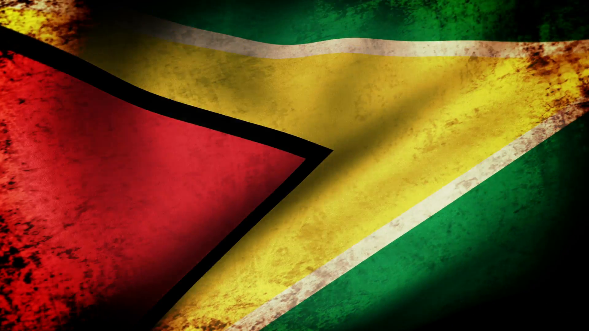 Guyana Flag Waving, grunge look Motion Background - VideoBlocks