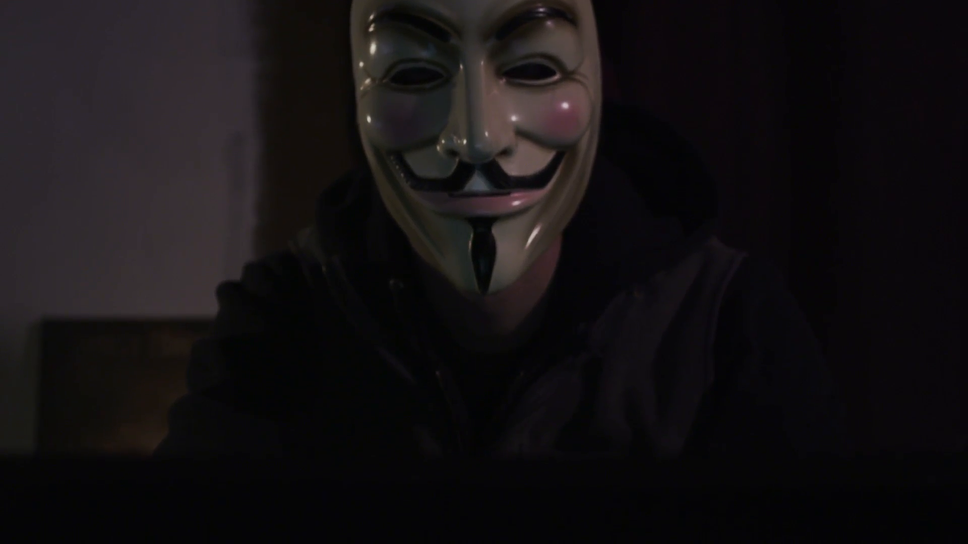 Anonymous Hacker wearing Guy Fawkes Mask - Cyber Crime Stock Video ...