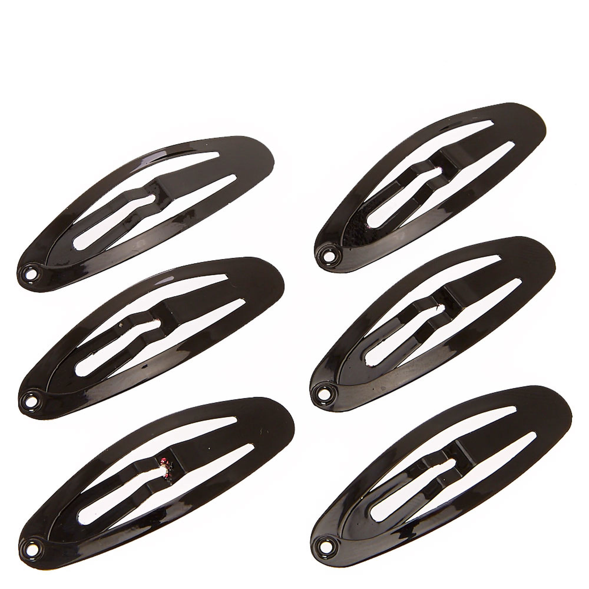 Oval Black Snap Hair Clips | Icing US