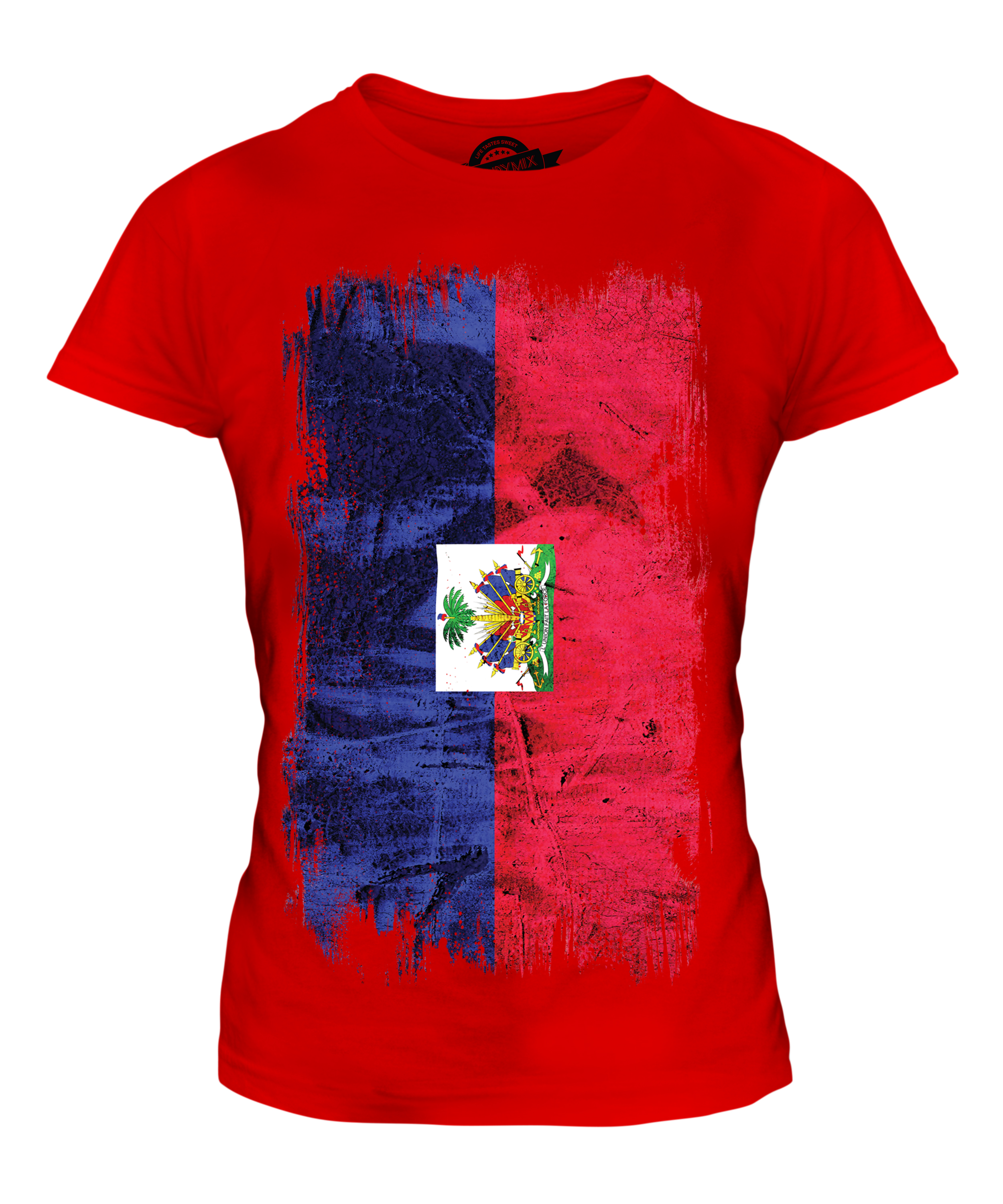 HAITI GRUNGE FLAG LADIES T-SHIRT TEE TOP HAITI HAITIAN AYITI SHIRT ...