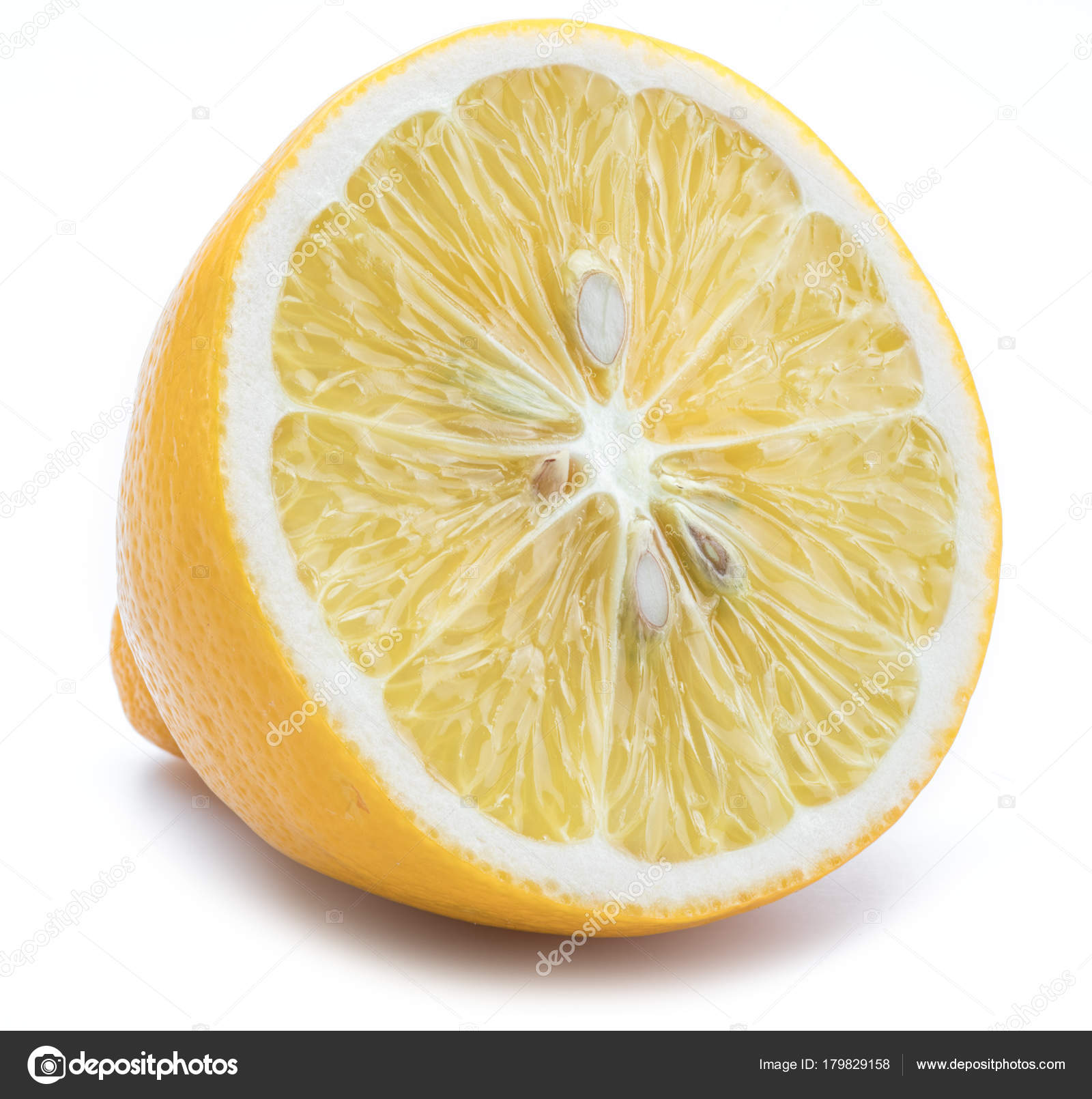 Half a lemon or lemon slice on white background. — Stock Photo ...