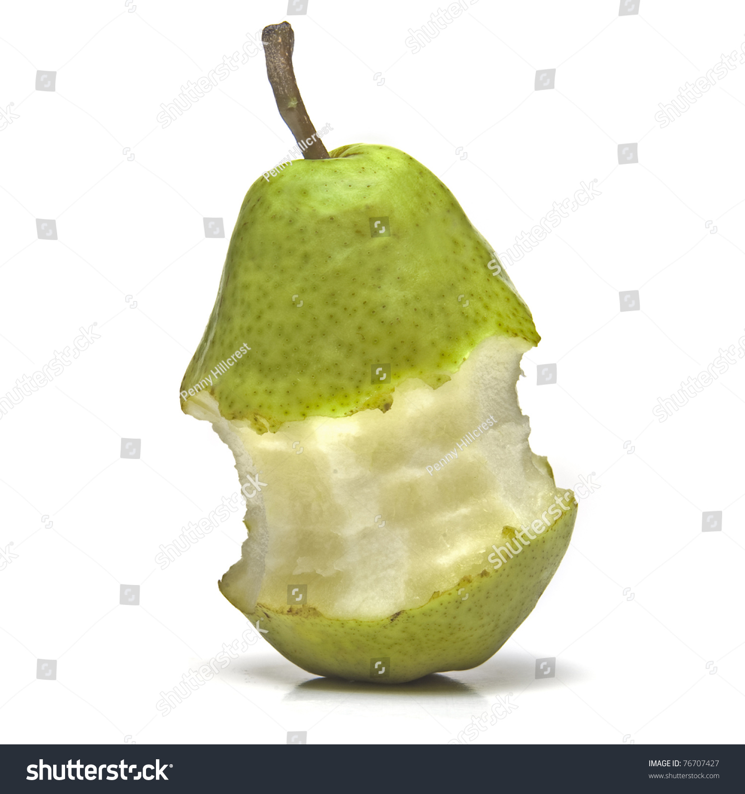 Halfeaten Pear On White Background Stock Photo (Royalty Free ...