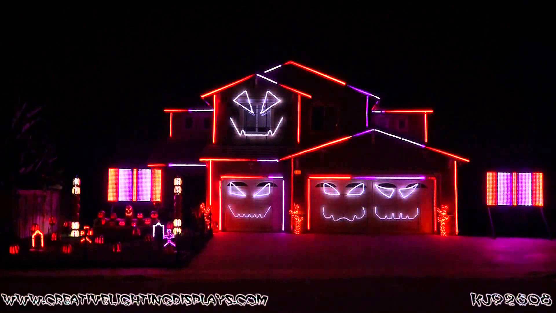 Halloween Light Show 2015 - Ghostbusters (Ray Parker Jr) - YouTube