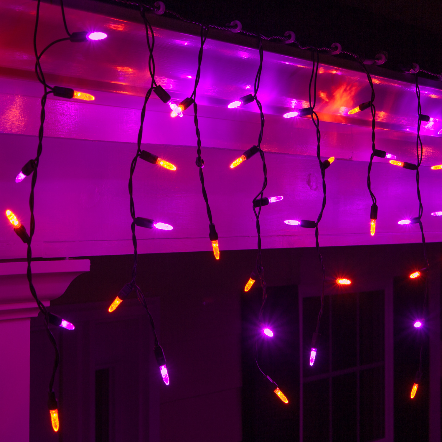 LED Christmas Lights - 70 M5 Purple, Orange Halloween LED Icicle ...