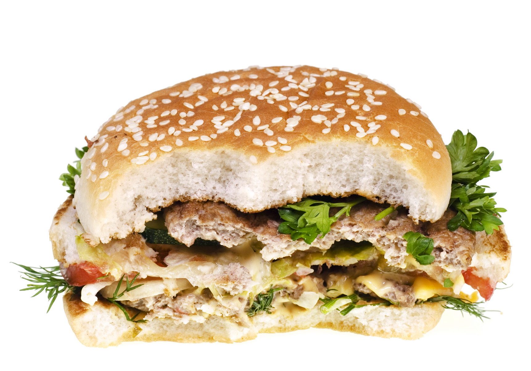 Hamburger with a bite photo