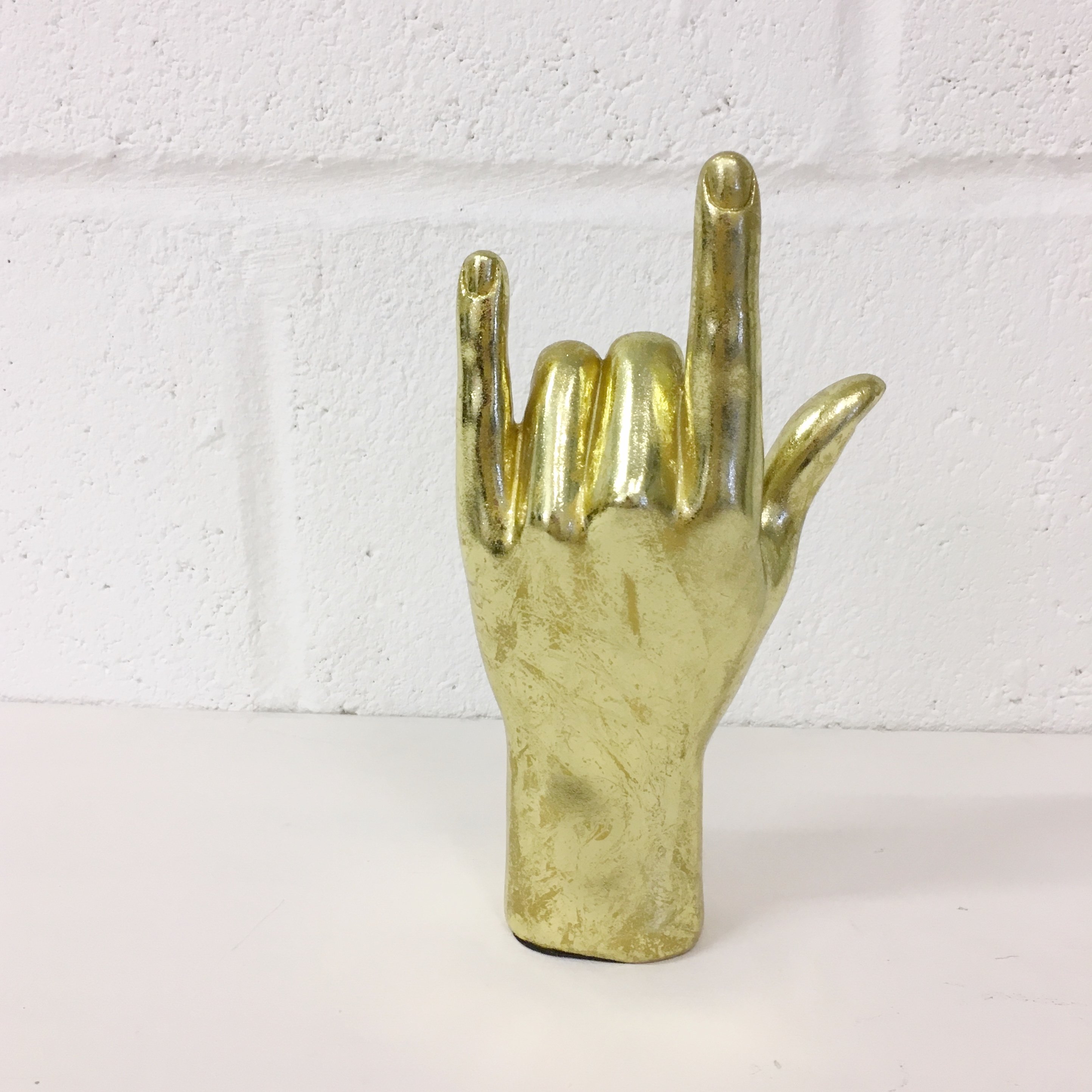 Gold Rock On Hand Figure - The Joyful Home Company