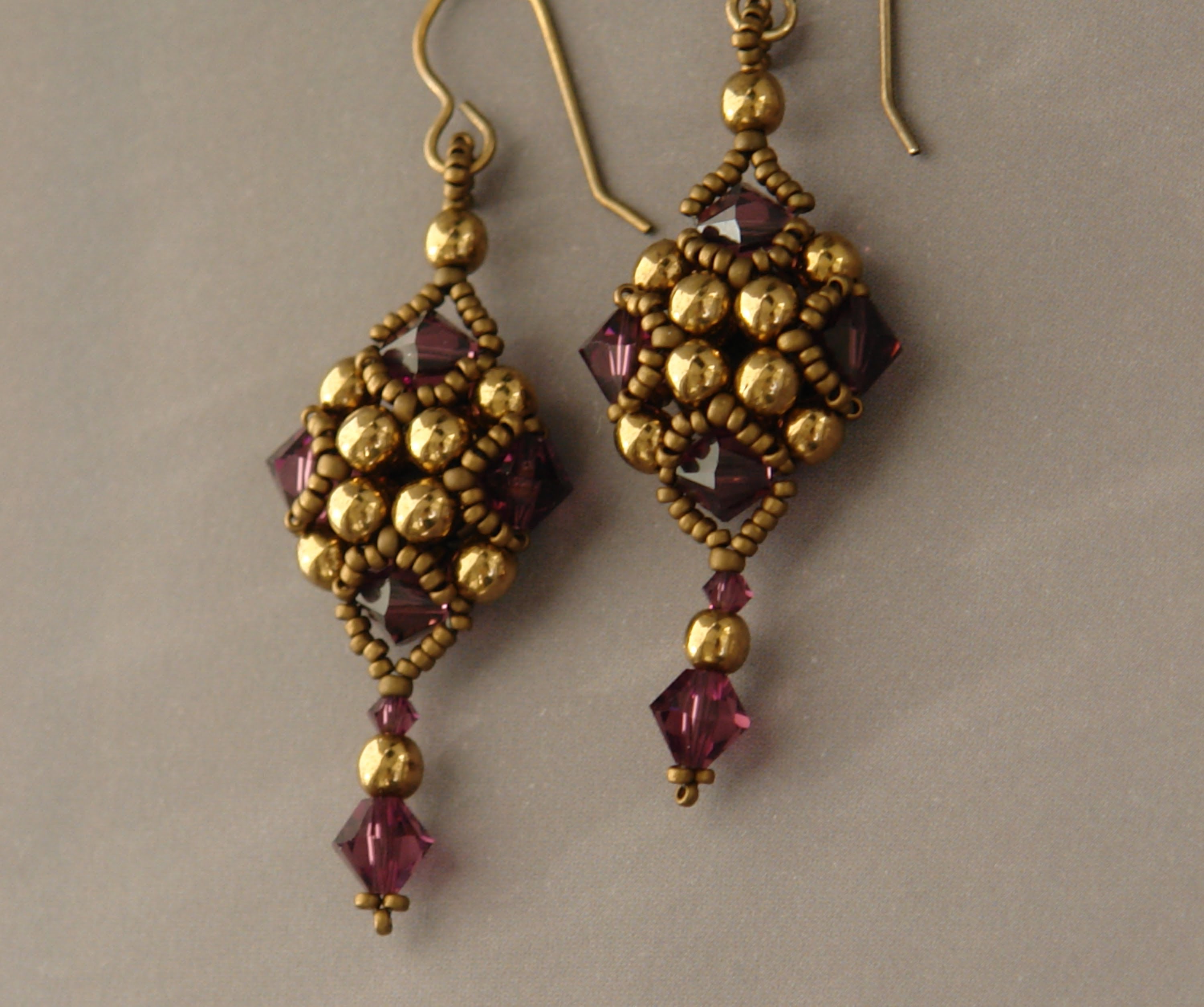 Sidonia's handmade jewelry - Beaded Art Deco Style Earrings - YouTube