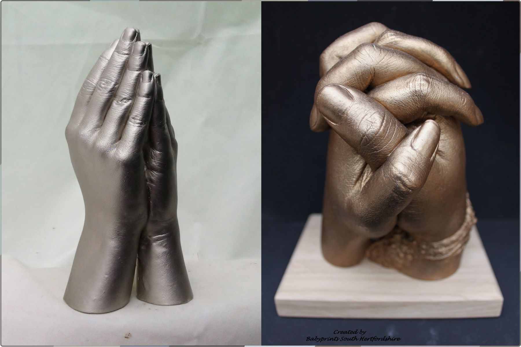 Adults Children Clasping Hands Statue - Babyprints