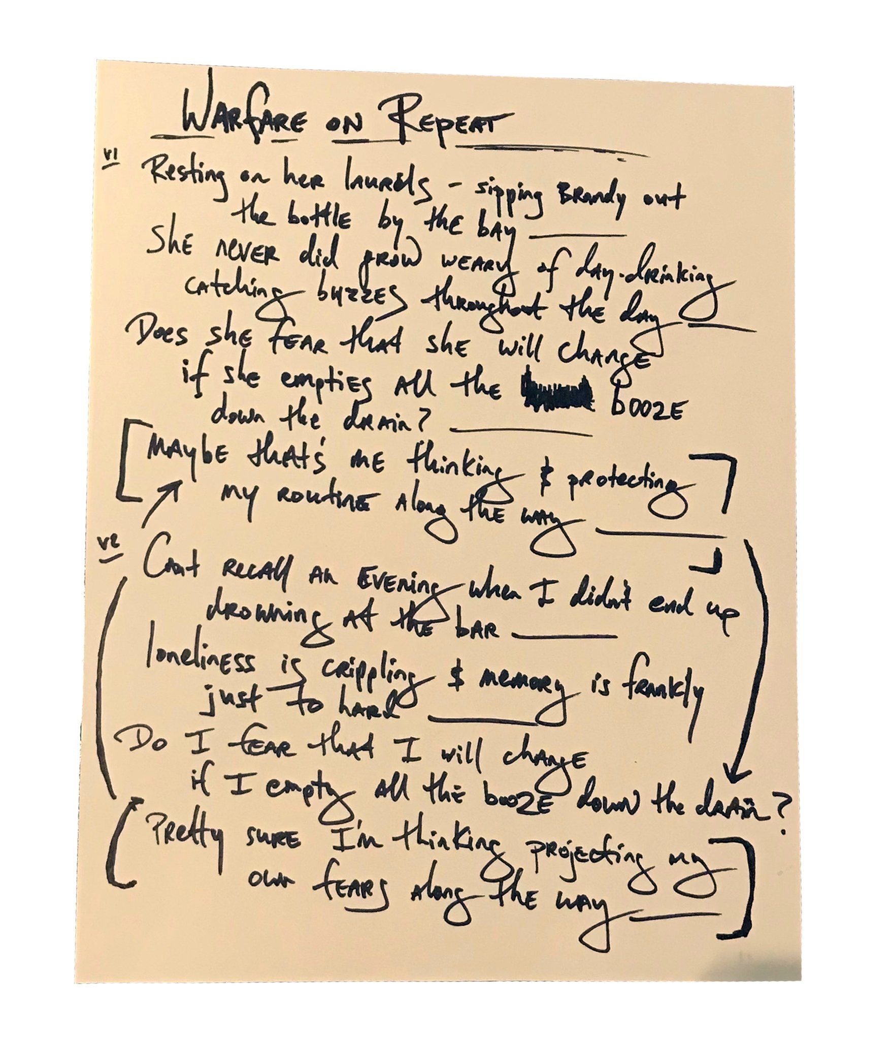 Handwritten Lyrics – Matthew Mayfield
