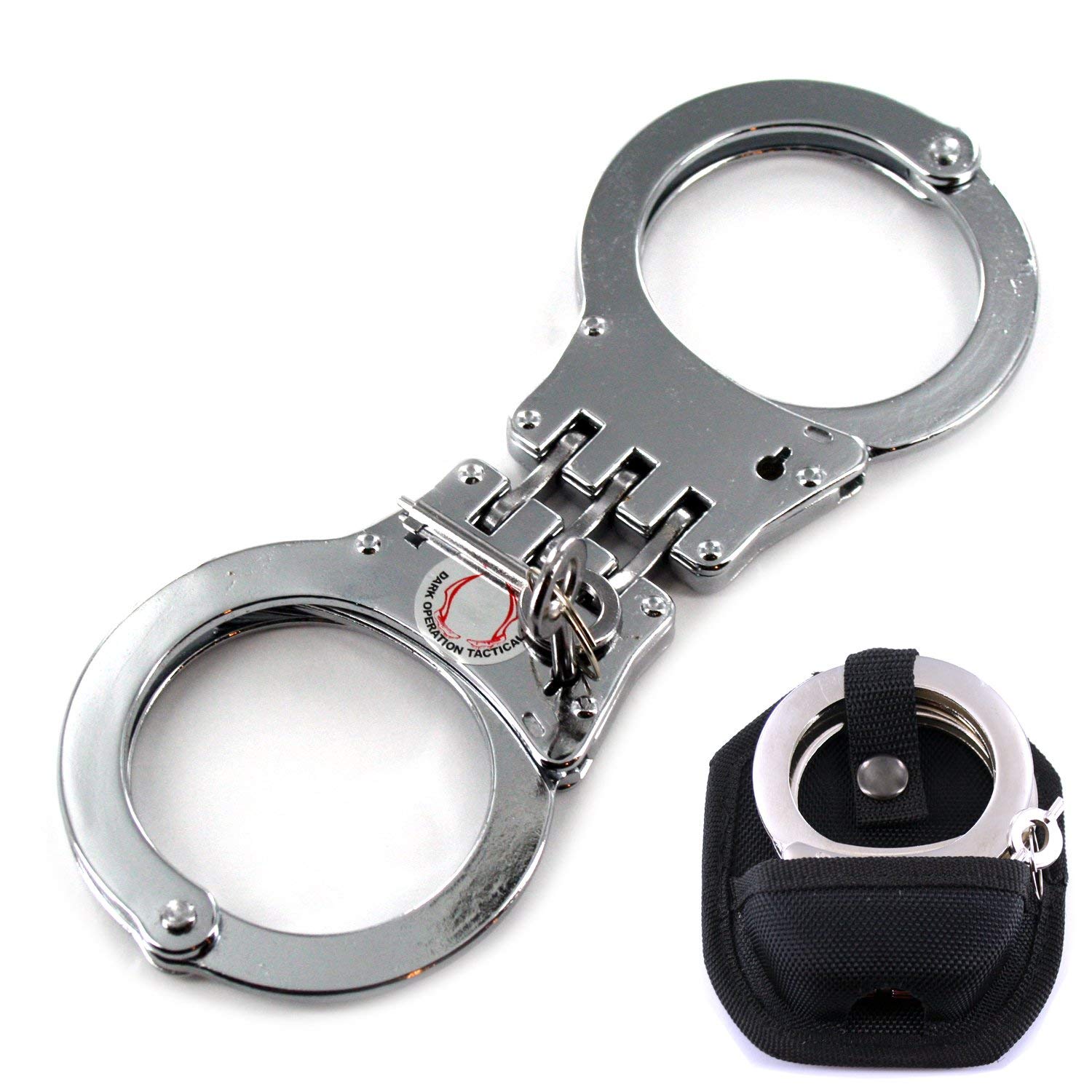 Amazon.com : Professional Heavy Duty Silver Hinged Police Style ...
