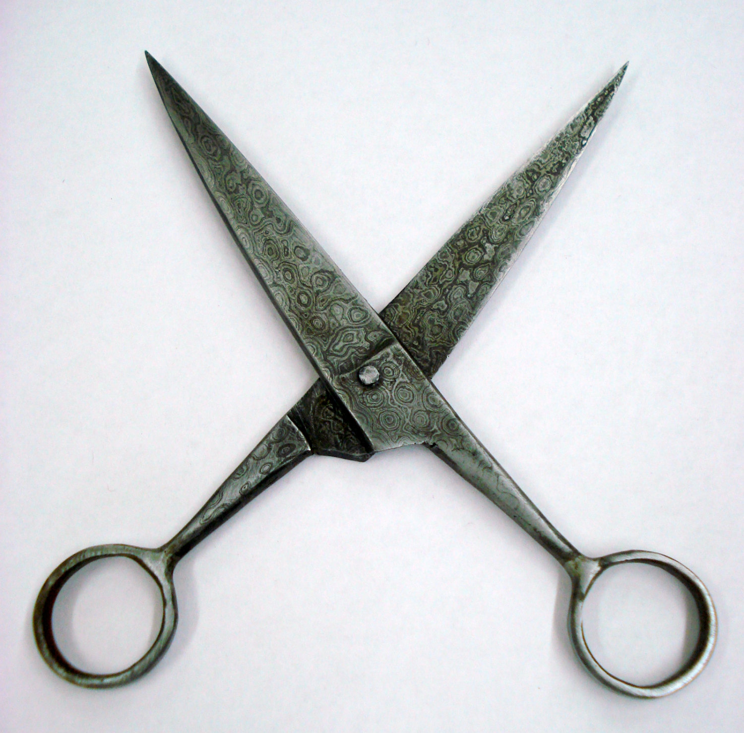 Handmade Damascus steel blade scissors shears from rajasthan