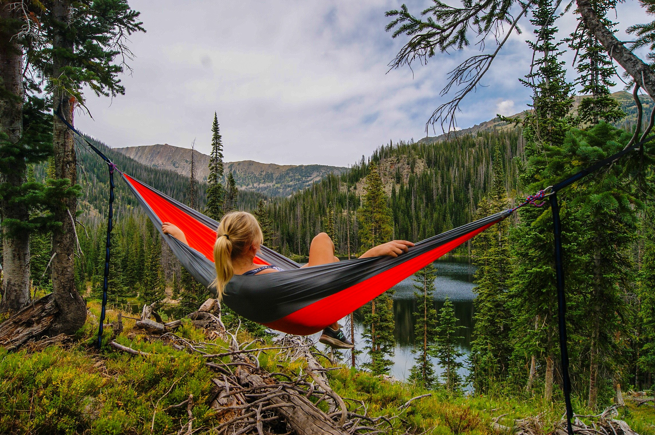 Hang Bed in Nature, Adventure, Bed, Forest, Girl, HQ Photo