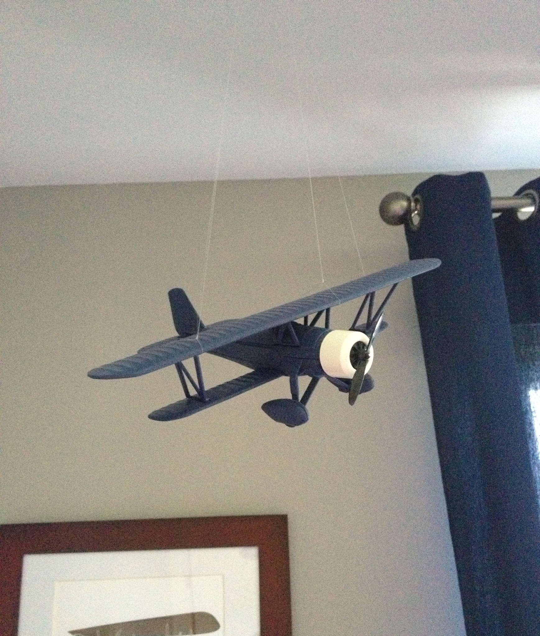 Hanging Airplanes from ceiling studs with fishing line | Airplane ...