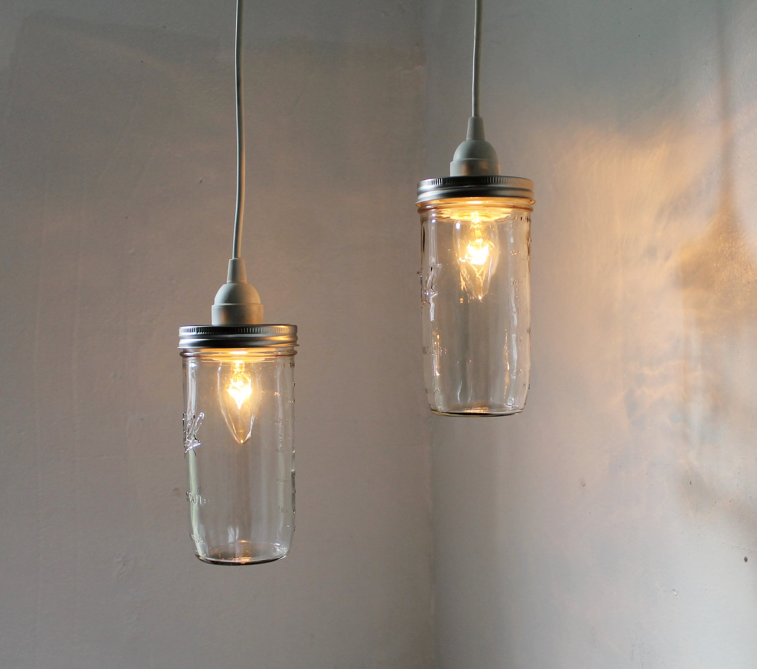 Mason Jar Pendant Lights Set of 2 Hanging Mason Jar Pendants