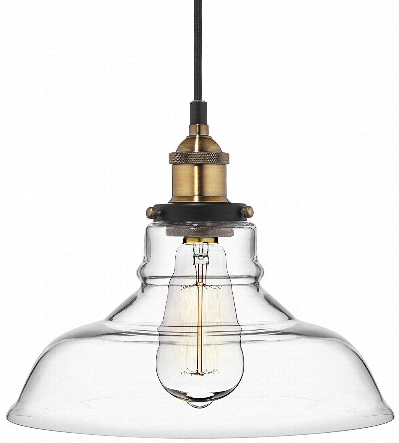 Farmhouse Clear Glass Shade Ceiling Pendant Lighting, Kitchen ...