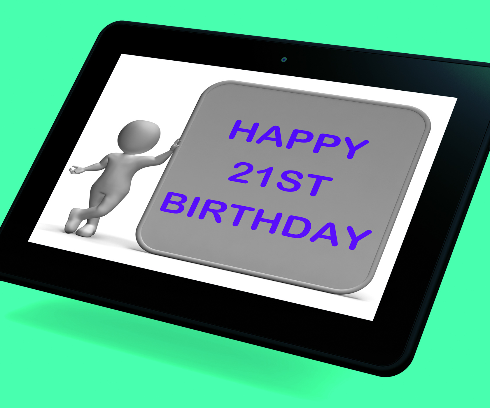 Happy 21st Birthday Tablet Means Congratulations On Turning Twenty-One, 21, Party, Www, Web, HQ Photo