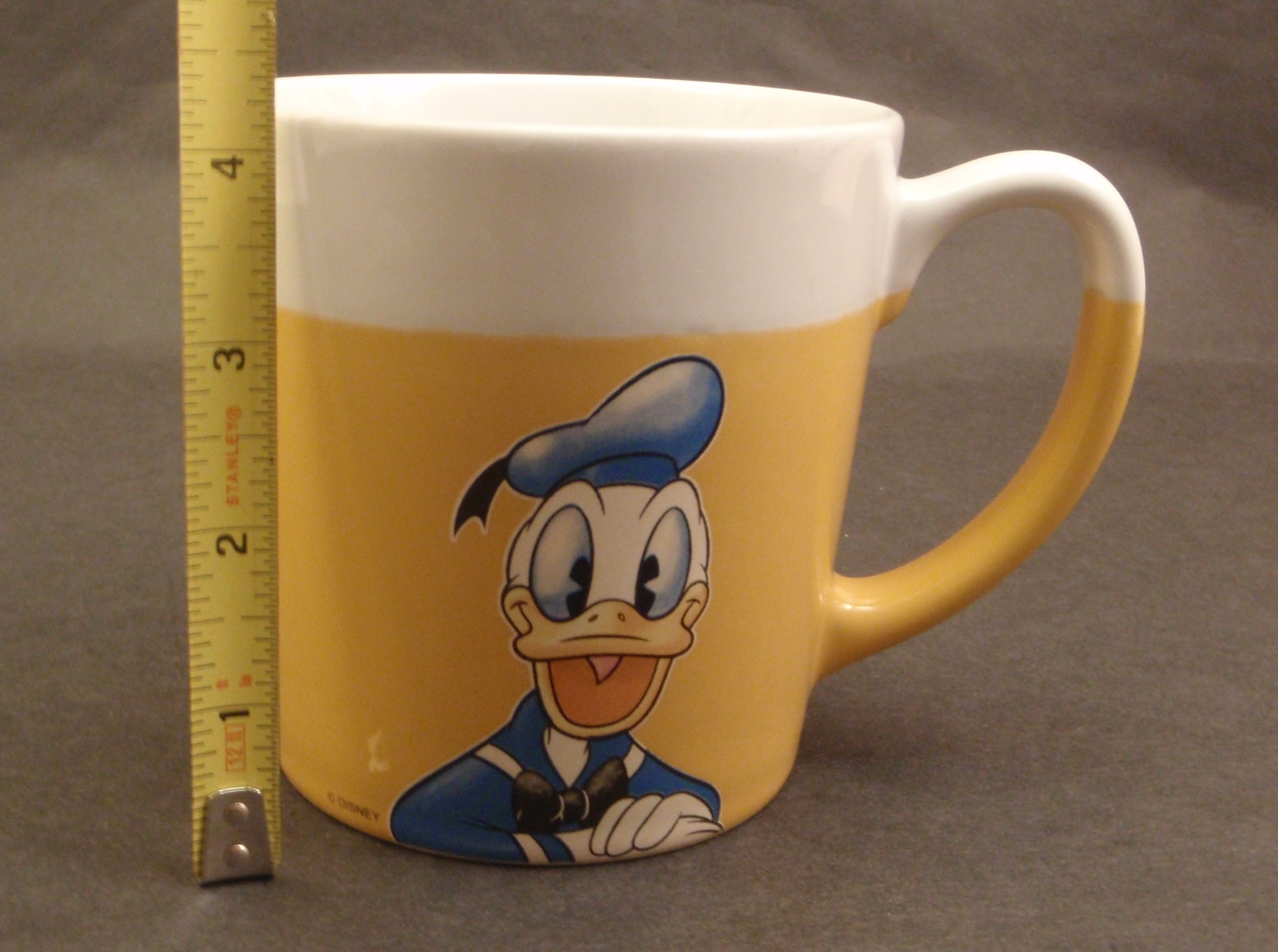 Disney Donald Duck Yellow/White Happy Coffee Mug Cup | eBay
