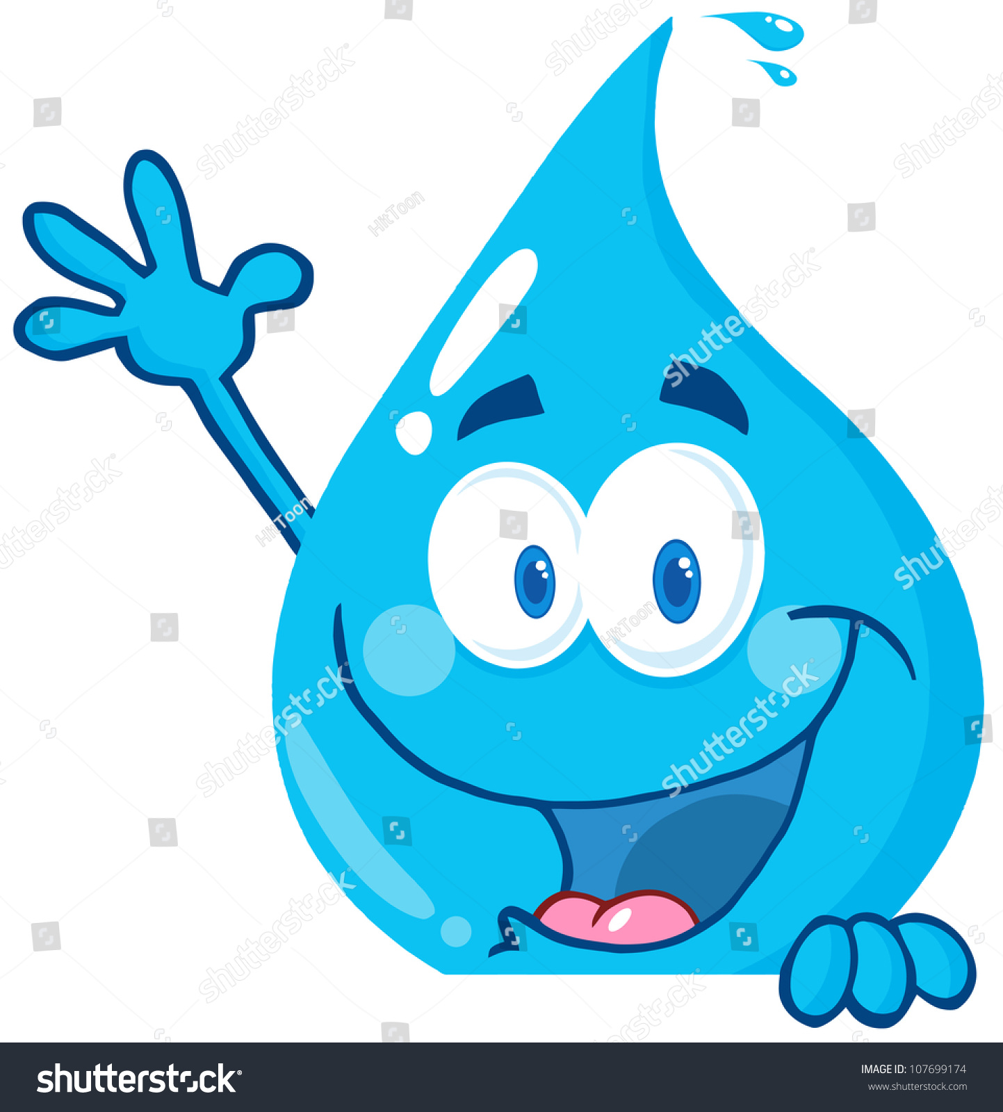 Happy Water Drop Over Sign Waving Stock Illustration 107699174 ...